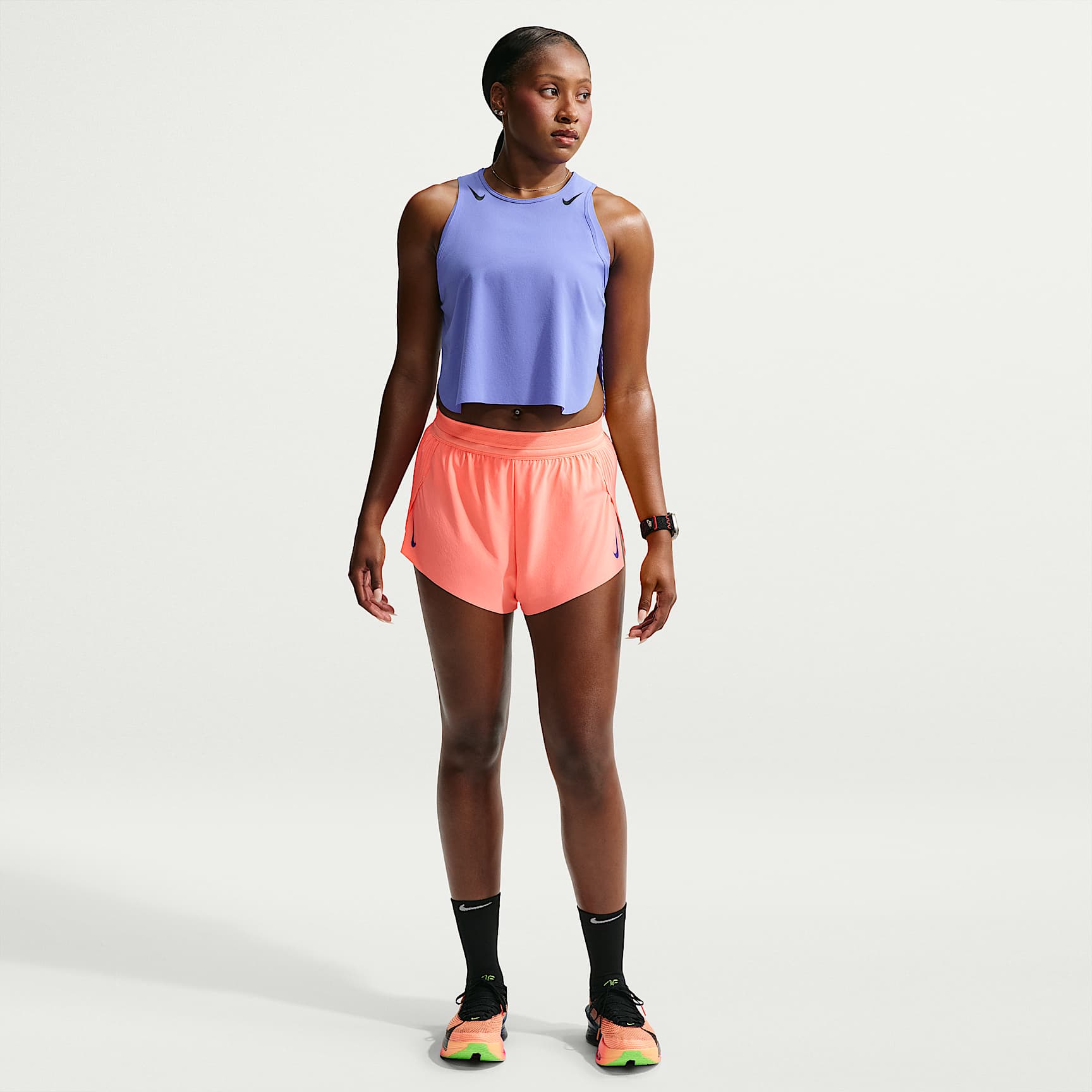 Nike AeroSwift - Nike AeroSwift Dri-FIT ADV Laufshorts mit mittelhohem Bund und Innenslip (Damen, ca. 7,5 cm)
