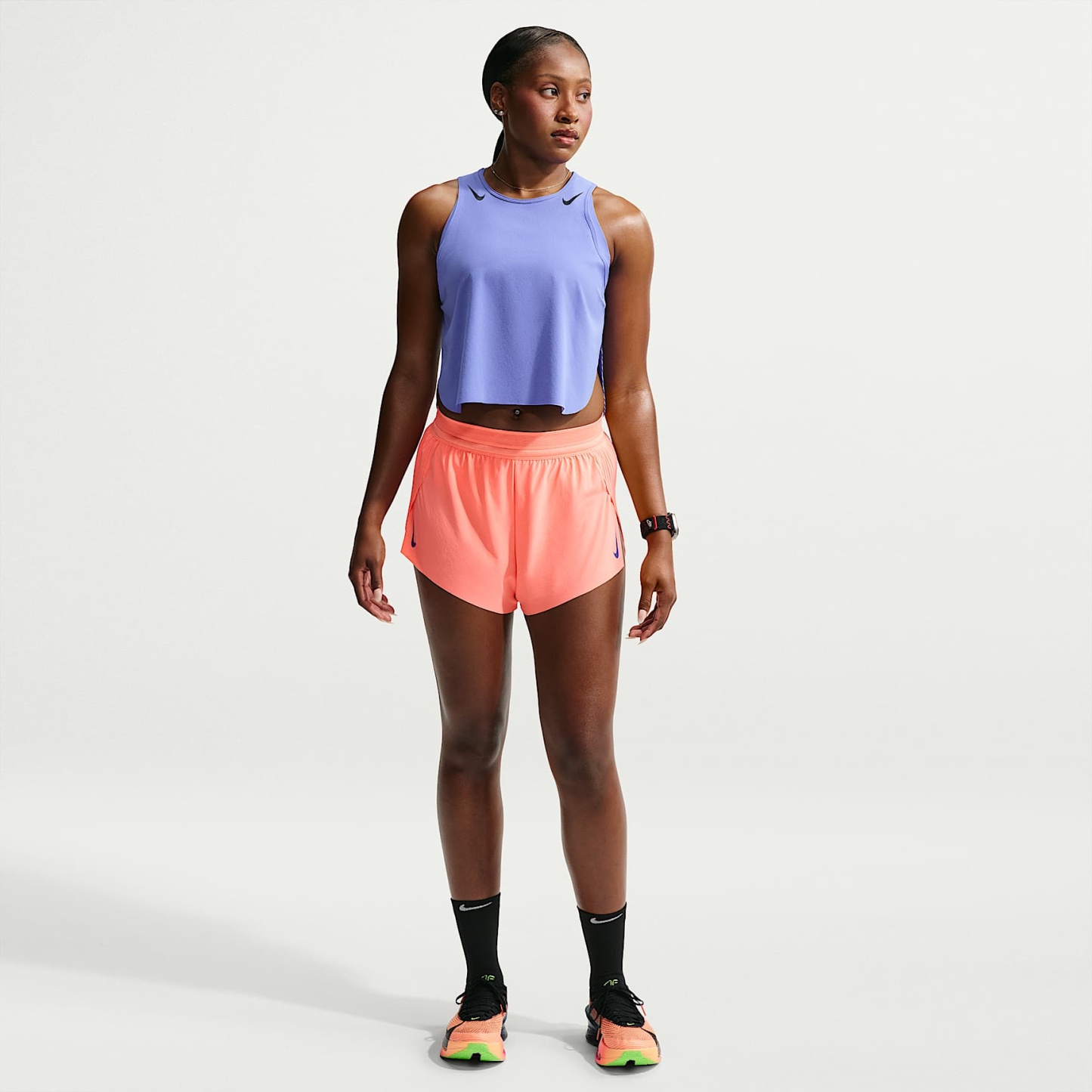Nike AeroSwift - Nike AeroSwift Dri-FIT ADV Laufshorts mit mittelhohem Bund und Innenslip (Damen, ca. 7,5 cm)