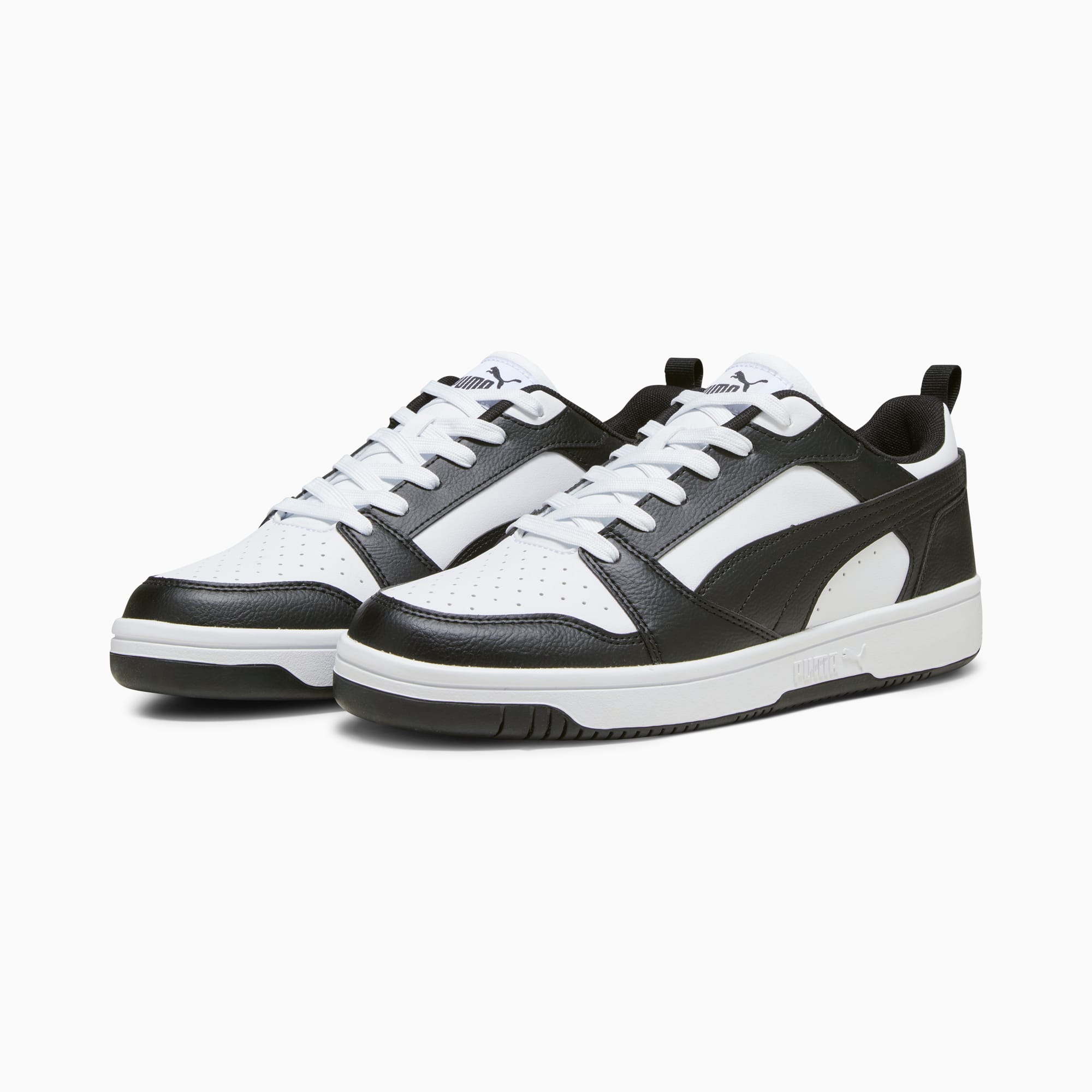 Rebound V6 Low Sneakers - PUMA White-PUMA Black-PUMA White