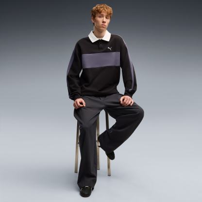 T7 Relaxed Polo Sweatshirt mit Rundhalsausschnitt Herren - PUMA Black