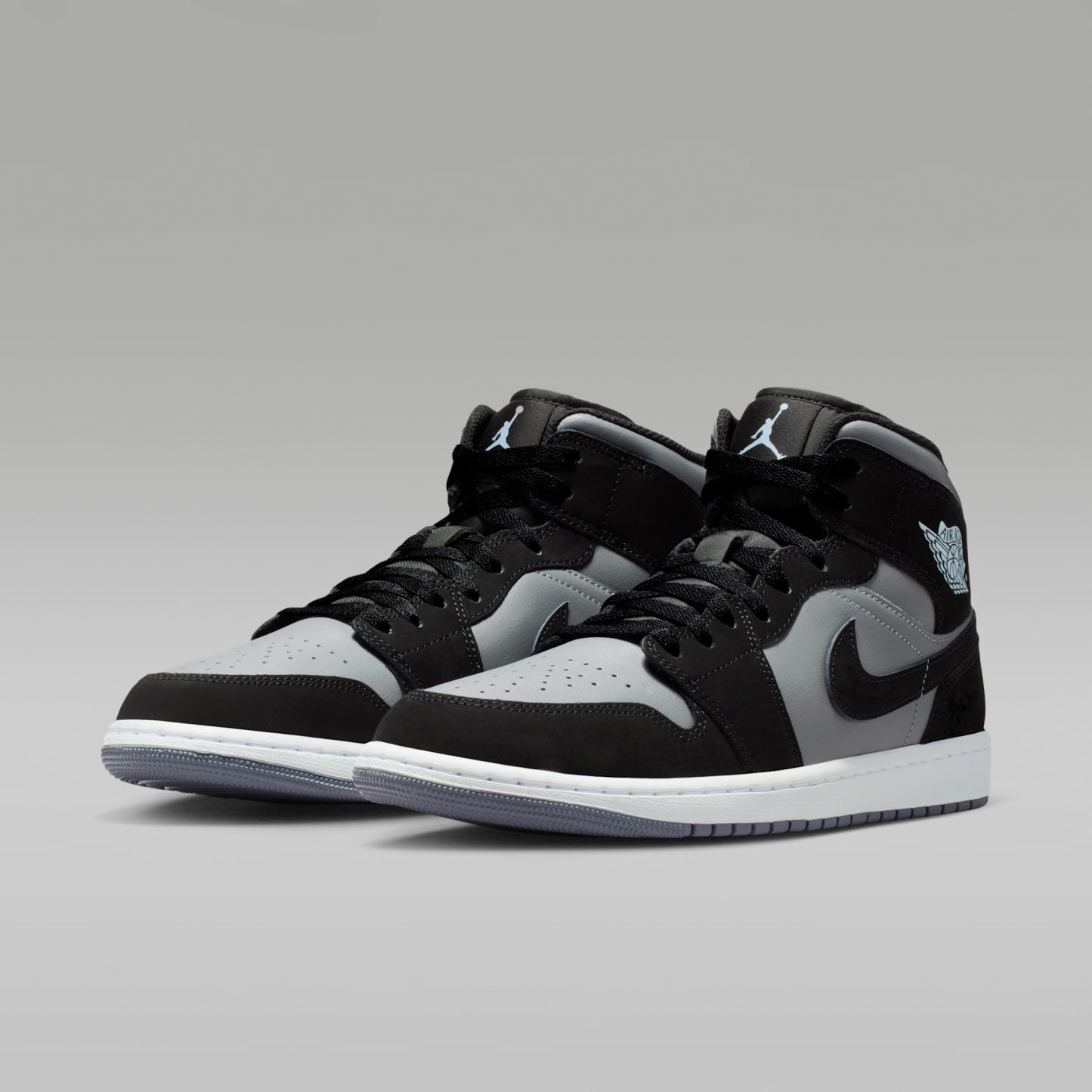 Air Jordan 1 Mid - Μαύρο/Cool Grey/Light Armory Blue/Μαύρο - 5