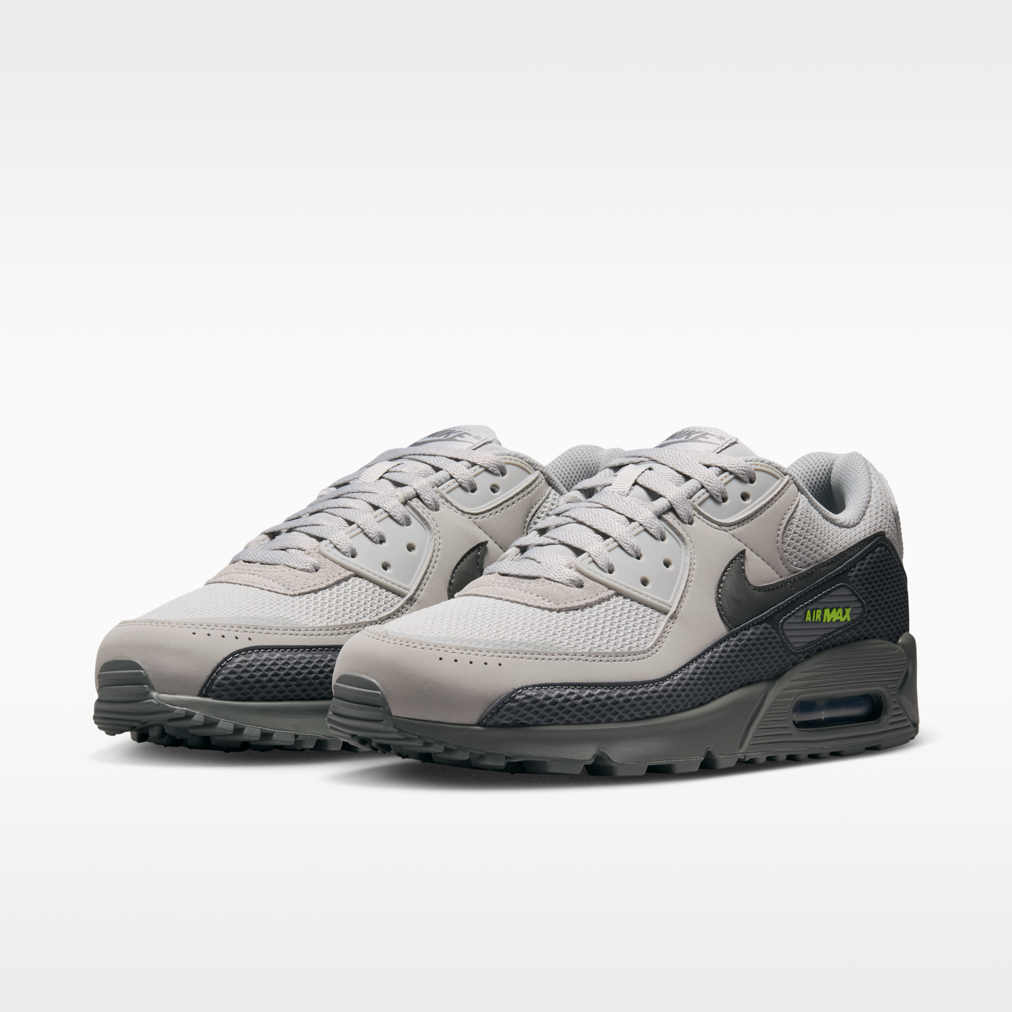 Nike Air Max 90 Premium - Light Smoke Grey/Smoke Grey/Volt/Iron Grey - 5