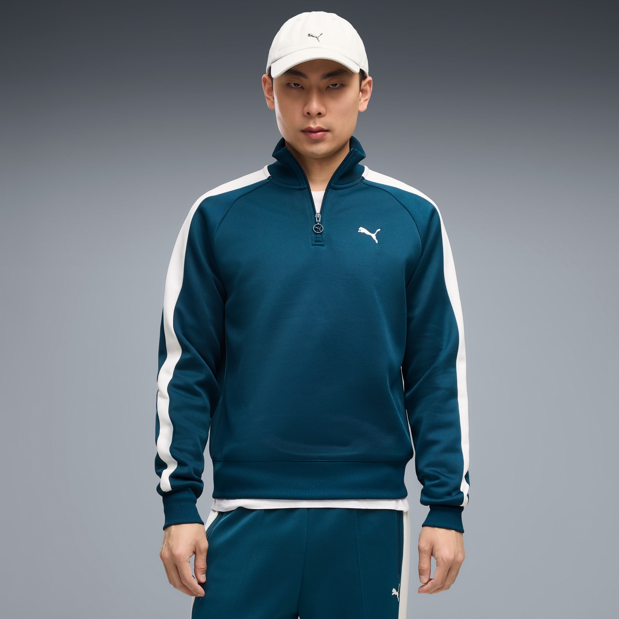 T7 Always On Trainingsjacke mit Reißverschluss bis zum Hals Herren - Midnight Petrol