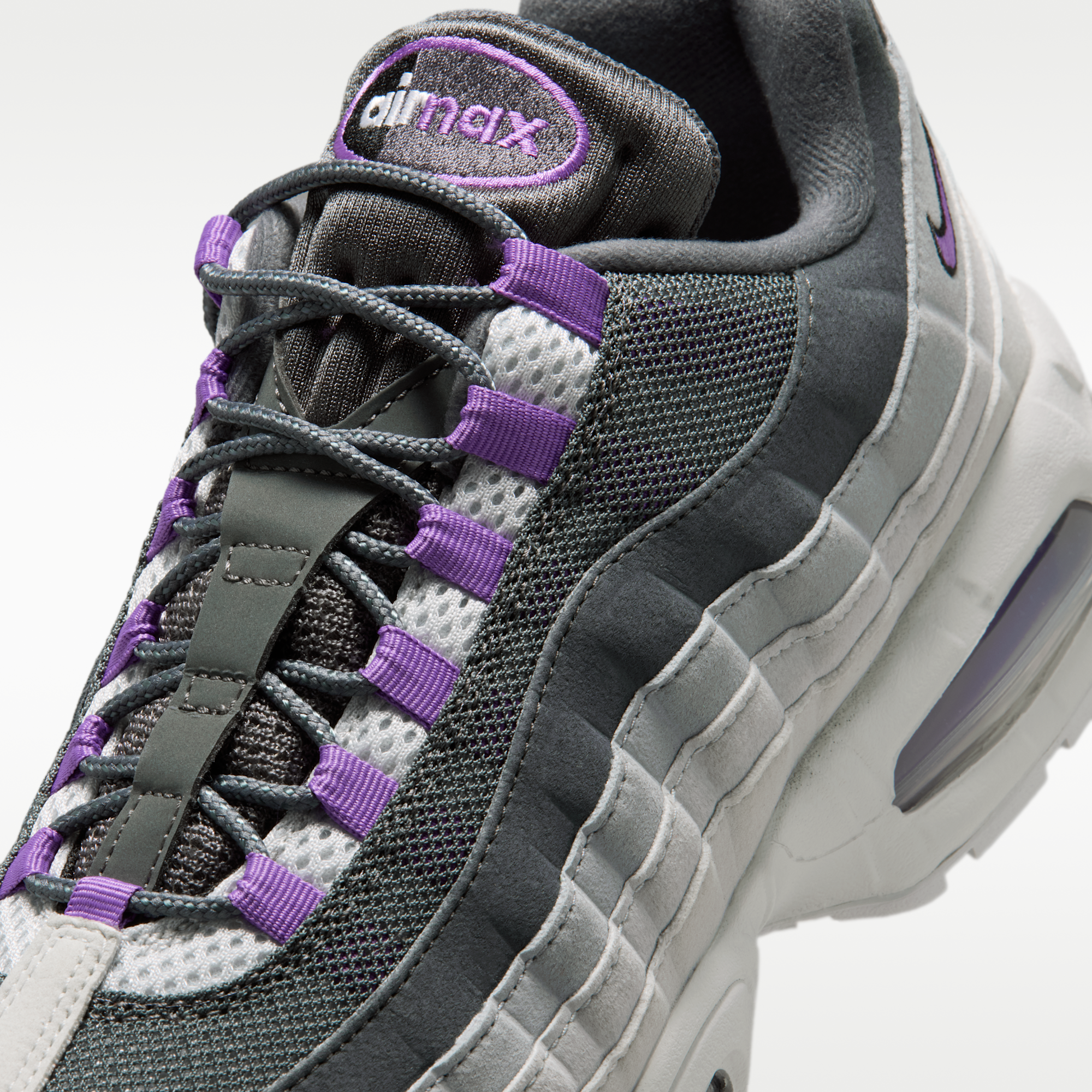 Nike Air Max 95 Big Bubble "OG" - Photon Dust/Dark Grey/Grey Fog/Bright Violet - 7