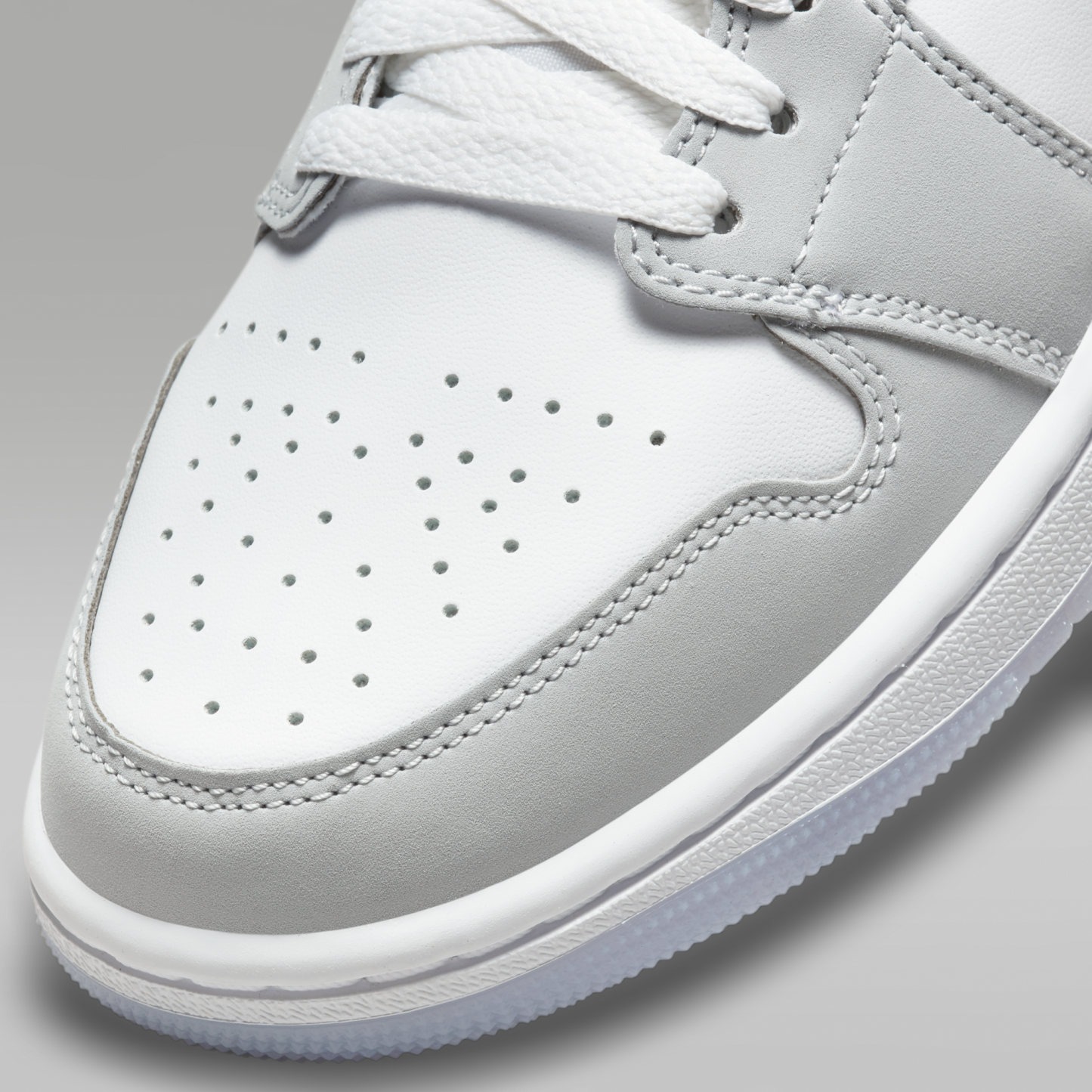 Air Jordan 1 Mid - Λευκό/Wolf Grey/Aluminum - 7