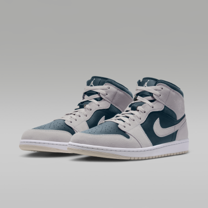 Air Jordan 1 Mid - Light Orewood Brown/Midnight Spruce/Λευκό/Pale Ivory - 5