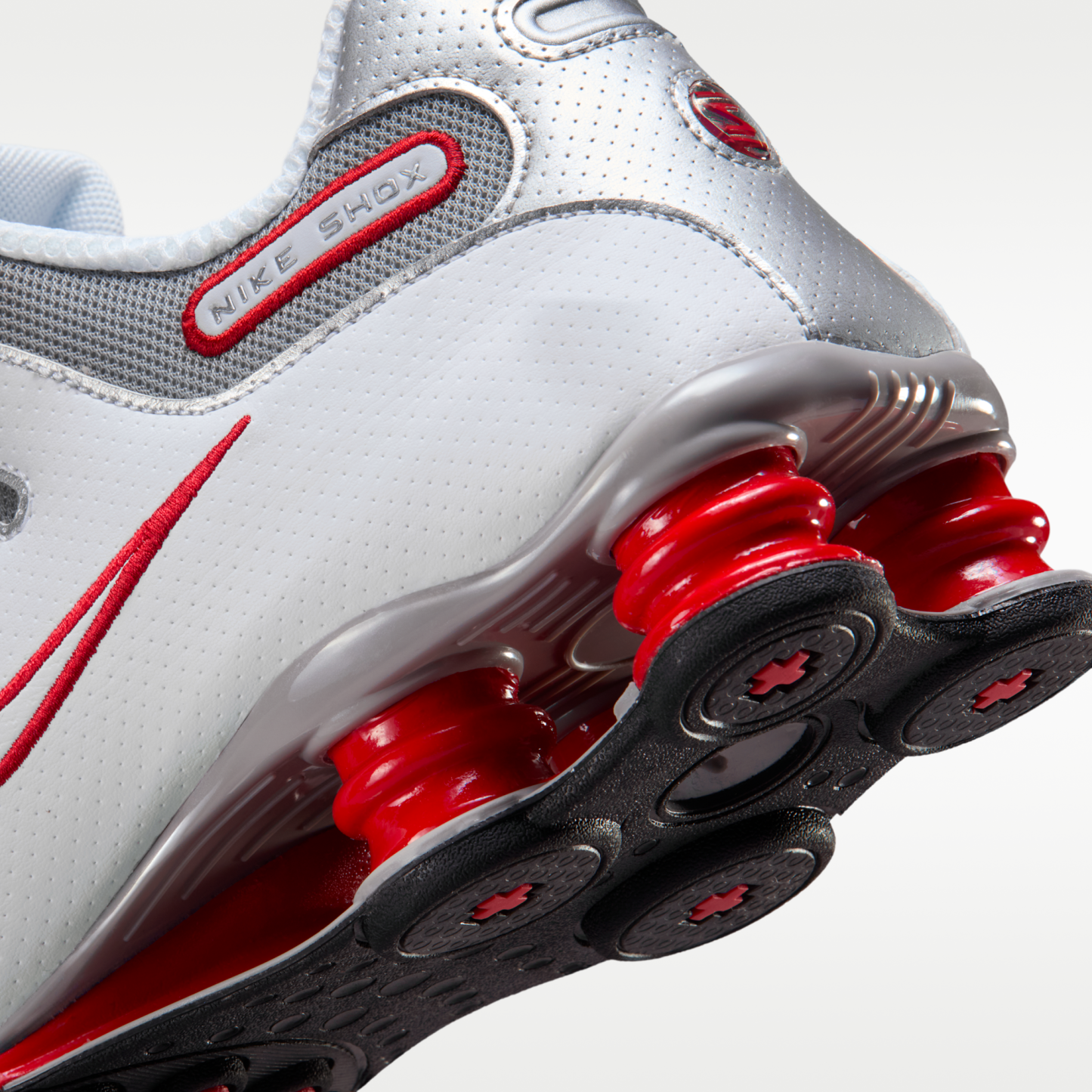 Nike Shox NZ - Λευκό/Sport Red/Cool Grey/Metallic Silver - 8