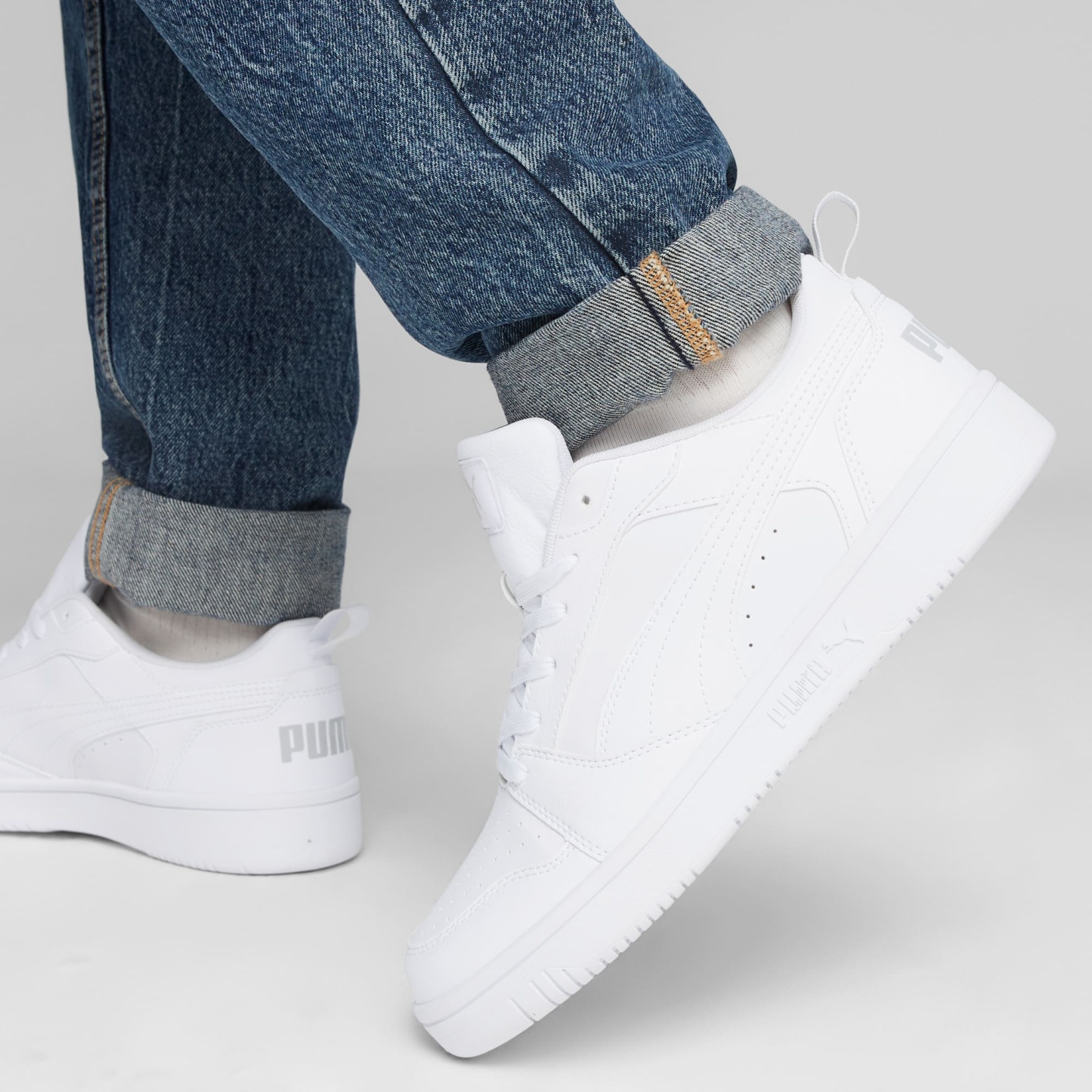 Rebound V6 Low Sneakers - PUMA White-Cool Light Gray
