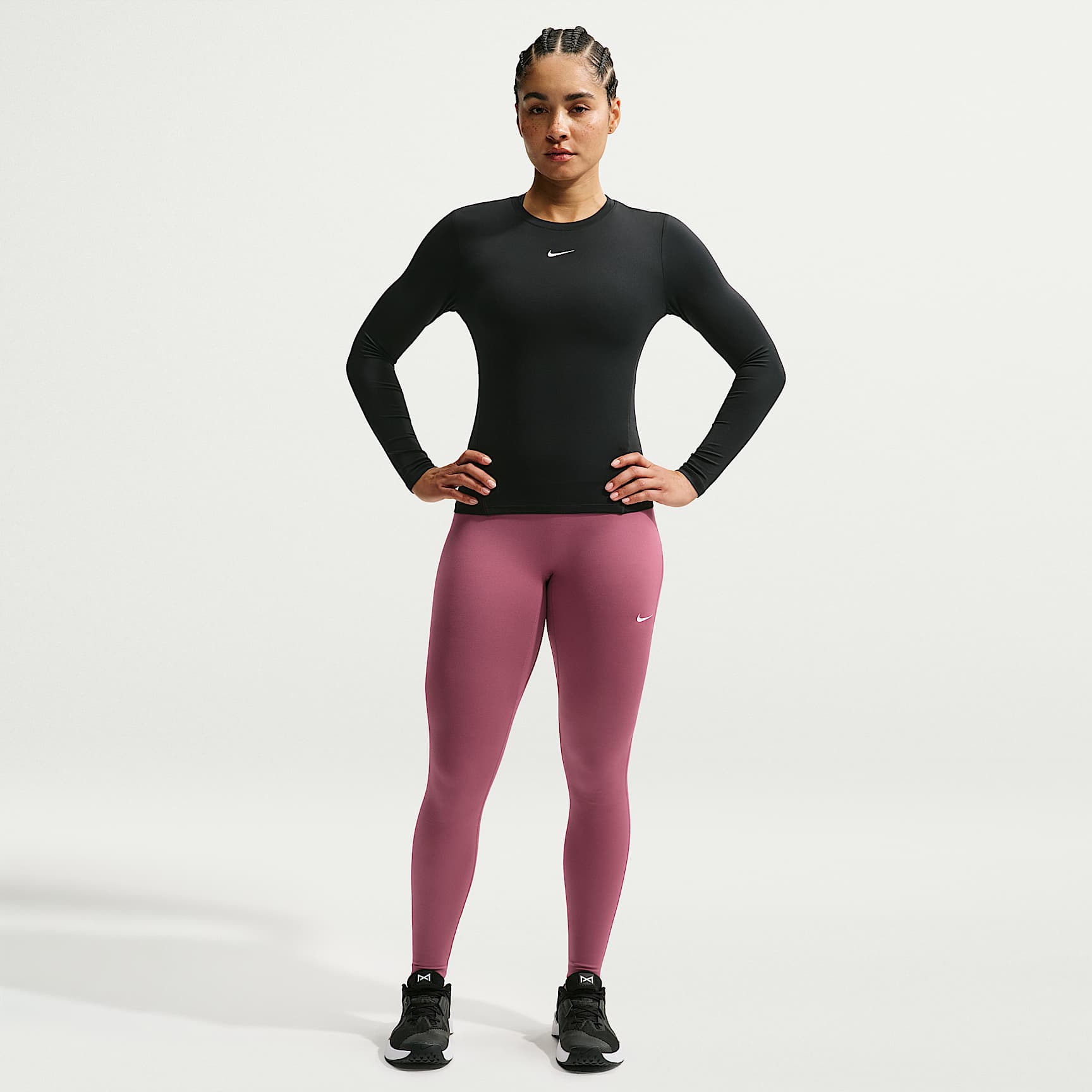 Nike One mit nahtloser Vorderseite - Nike One Leggings in voller Länge mit nahtloser Vorderseite und hohem Bund (Damen)