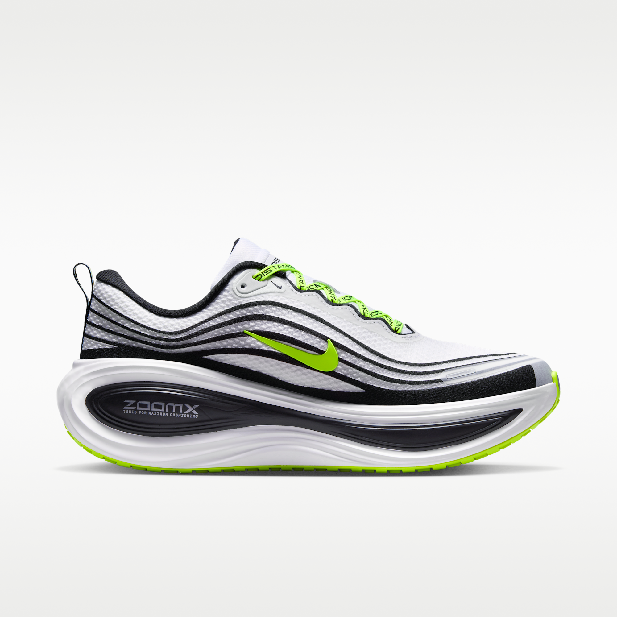 Nike Vomero Plus x DISTANCE - Λευκό/Μαύρο/Volt/Metallic Silver - 3
