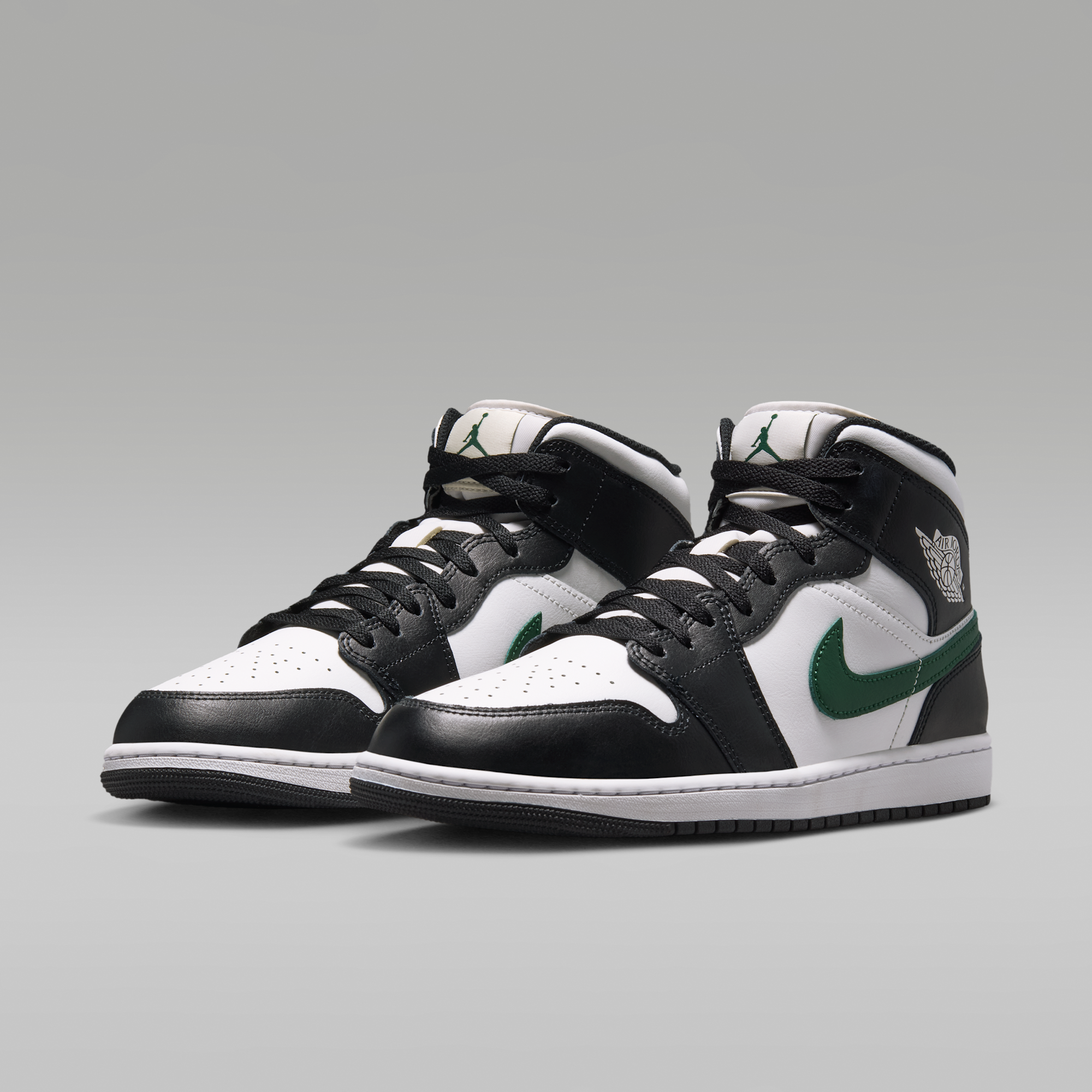 Air Jordan 1 Mid - Μαύρο/Gorge Green/Summit White - 5