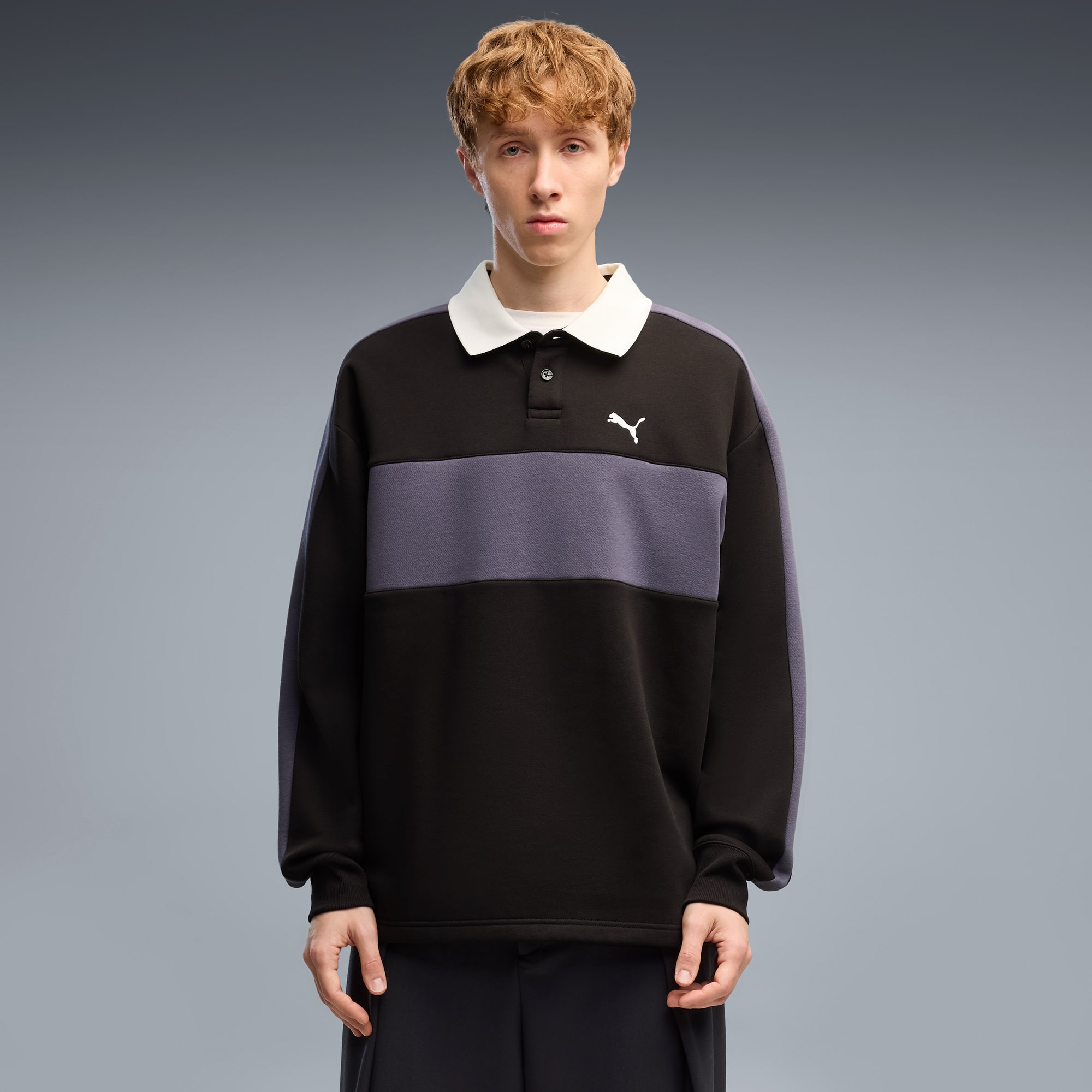 T7 Relaxed Polo Sweatshirt mit Rundhalsausschnitt Herren - PUMA Black
