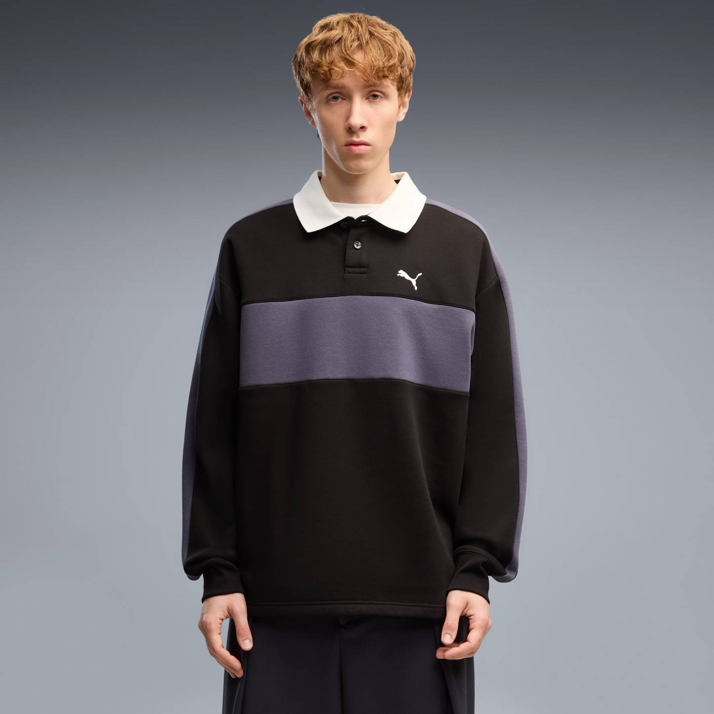 T7 Relaxed Polo Sweatshirt mit Rundhalsausschnitt Herren - PUMA Black