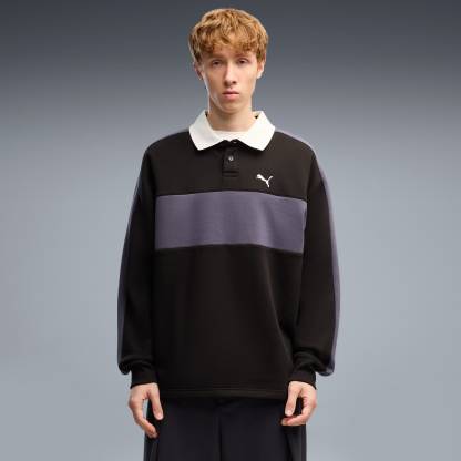 T7 Relaxed Polo Sweatshirt mit Rundhalsausschnitt Herren - PUMA Black