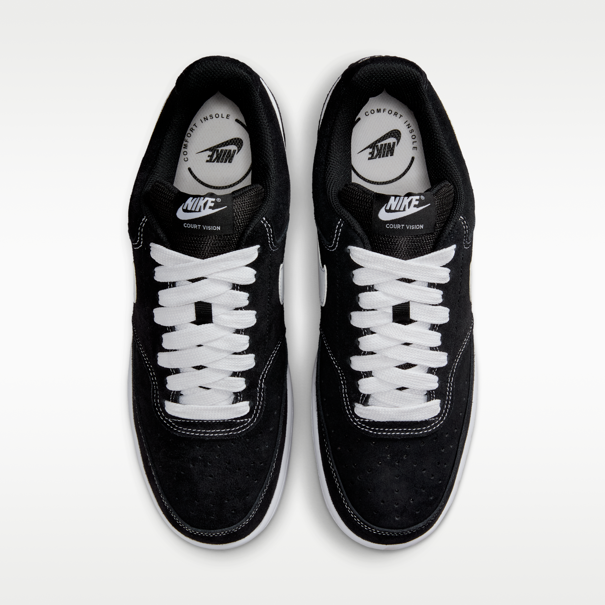 Nike Court Vision Low FL - Μαύρο/Λευκό - 4