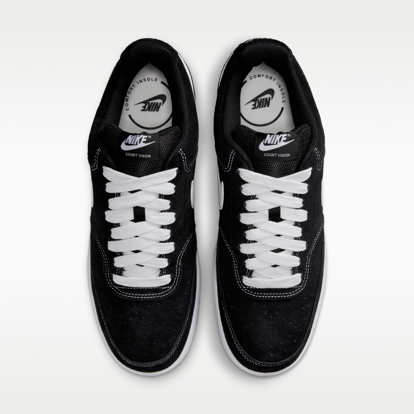 Nike Court Vision Low FL - Μαύρο/Λευκό - 4