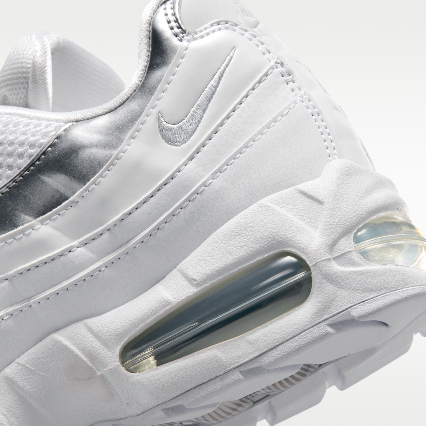 Nike Air Max 95 Big Bubble - Λευκό/Light Charcoal/Metallic Silver/Pure Platinum - 8
