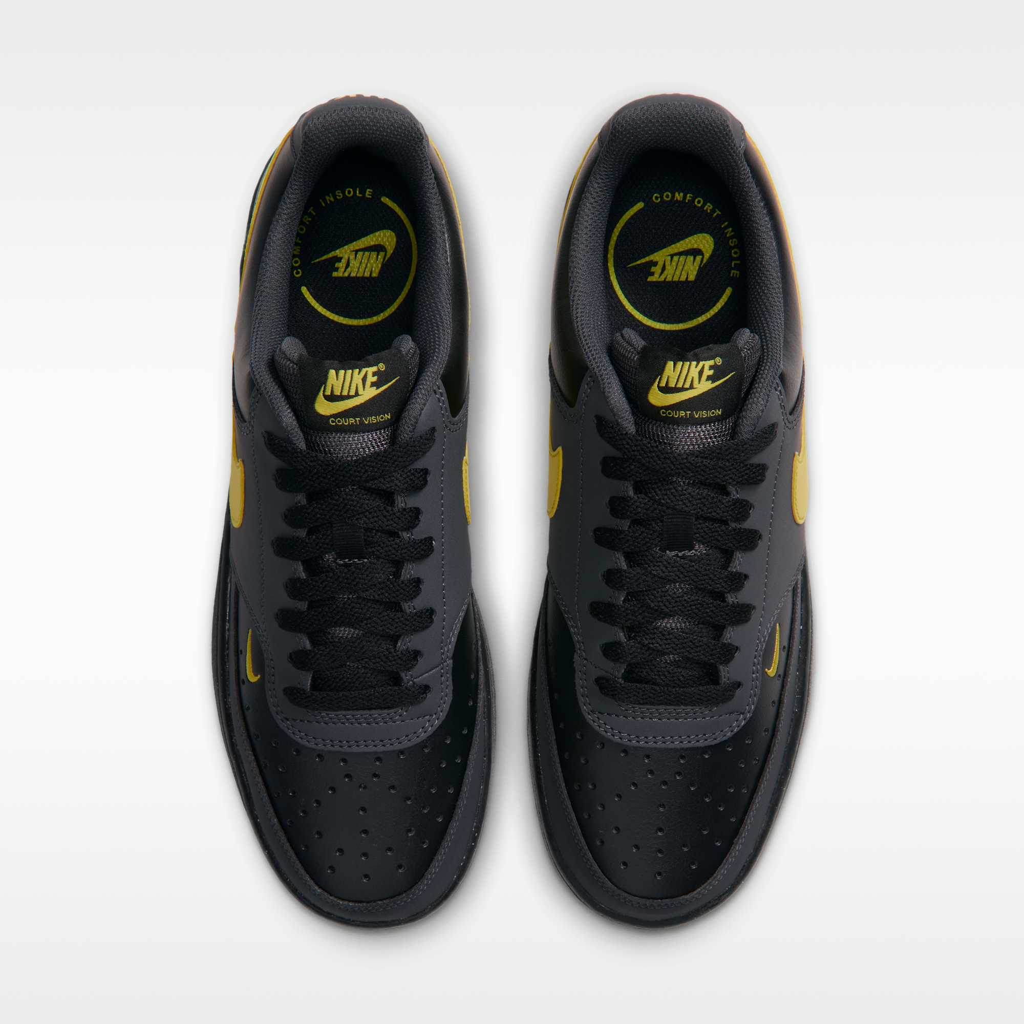 Nike Court Vision Low - Dark Smoke Grey/Μαύρο/Chrome Yellow - 4