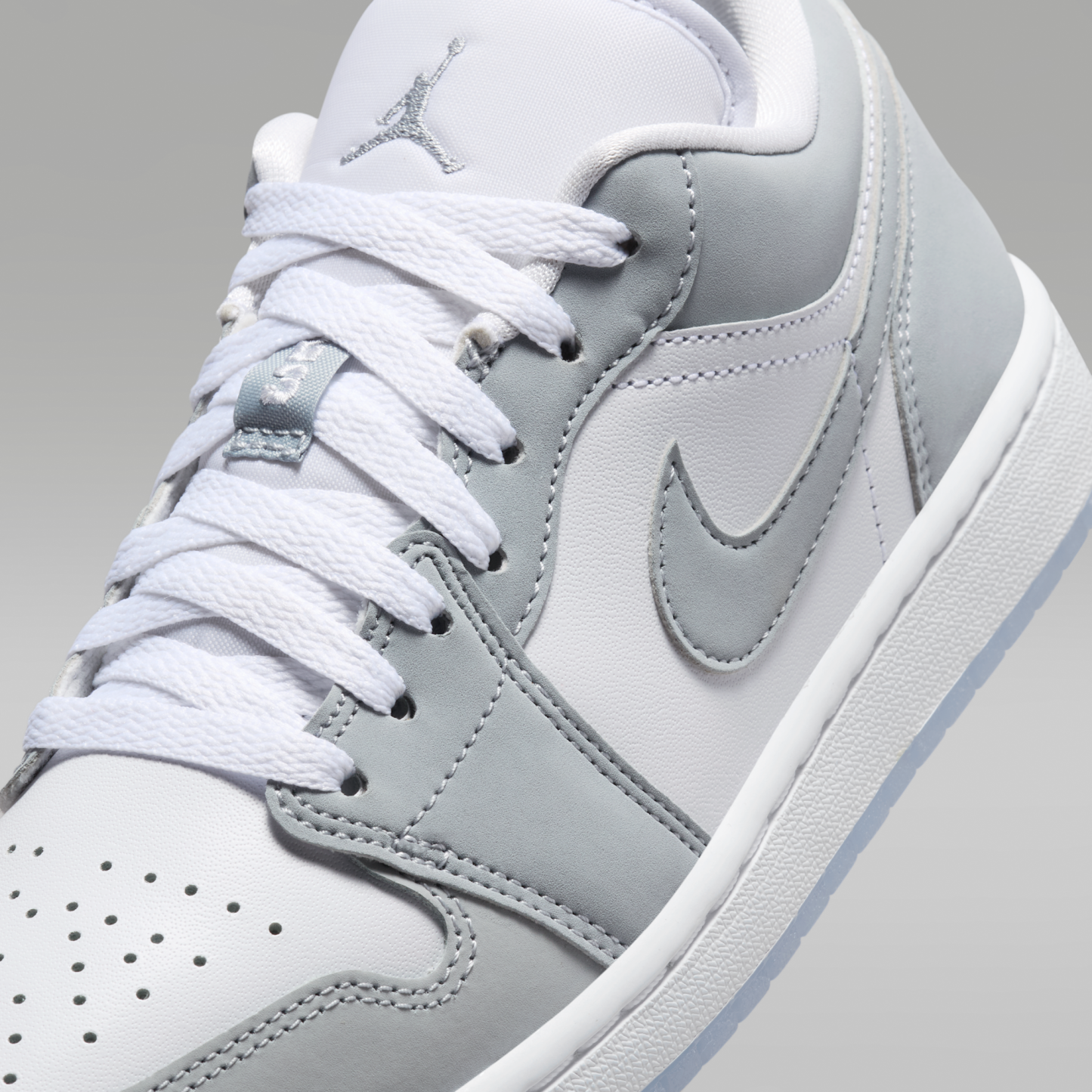 Air Jordan 1 Low - Λευκό/Aluminum/Wolf Grey - 7