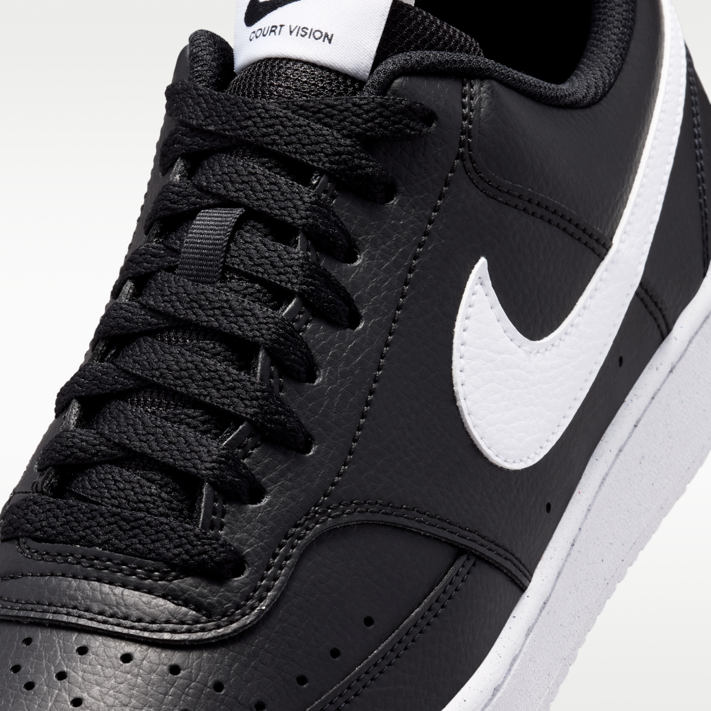 Nike Court Vision Low Next Nature - Μαύρο/Μαύρο/Λευκό - 7