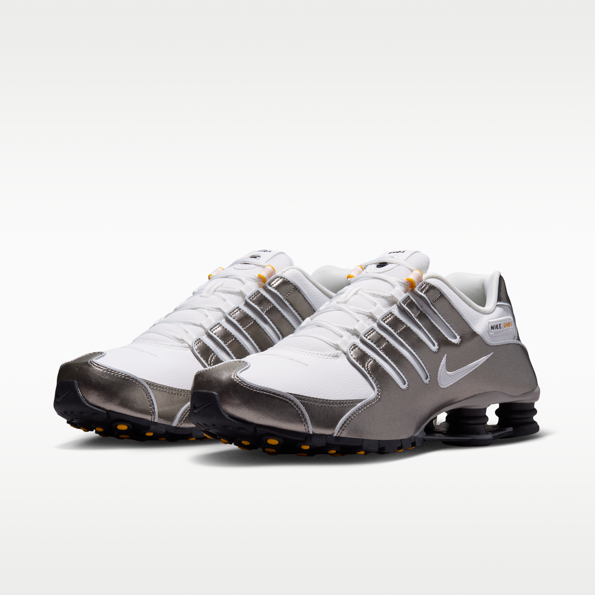 Nike Shox NZ - Summit White/Metallic Pewter/University Gold/Summit White - 5
