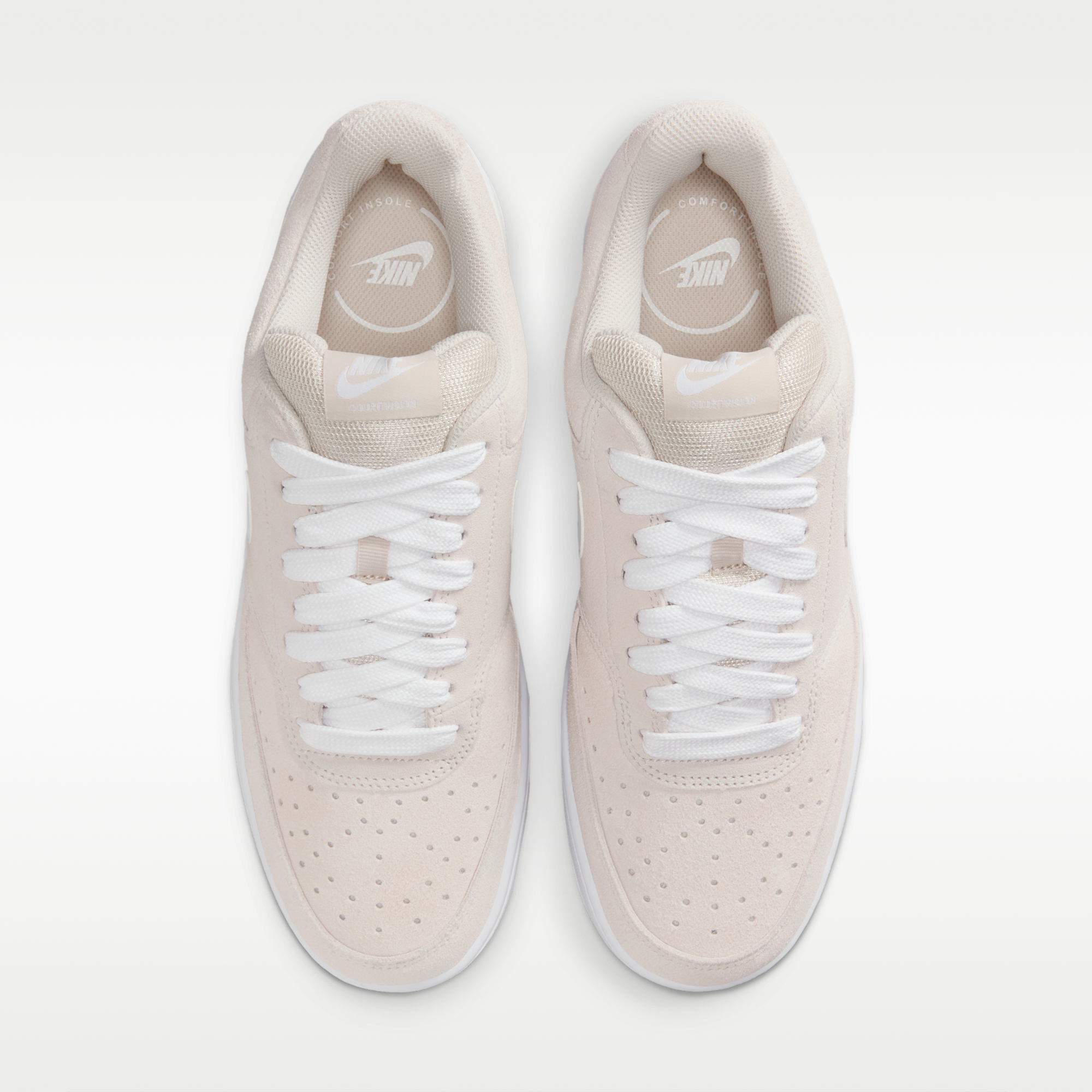 Nike Court Vision Low FL - Light Orewood Brown/Gum Medium Brown/Λευκό - 4