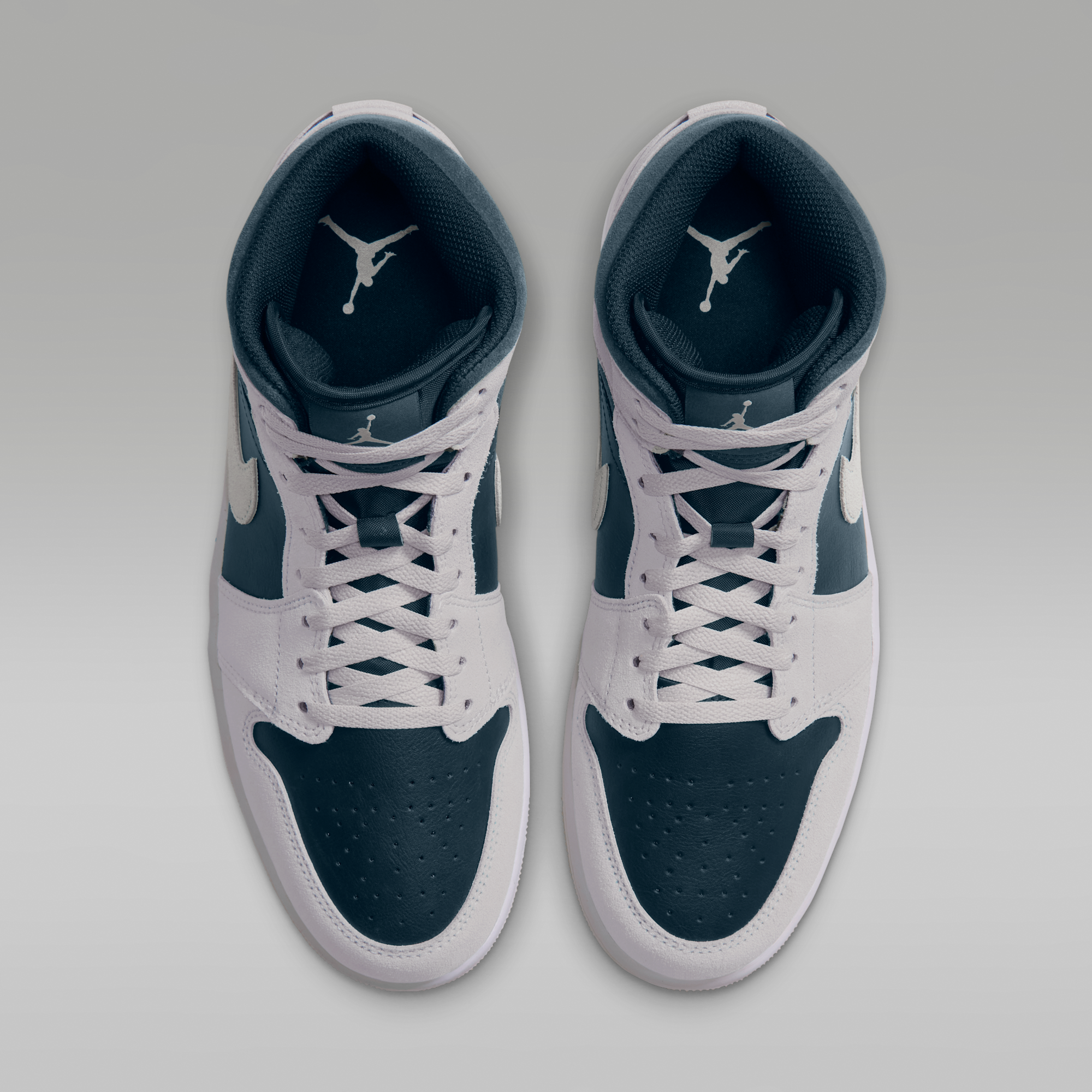Air Jordan 1 Mid - Light Orewood Brown/Midnight Spruce/Λευκό/Pale Ivory - 4