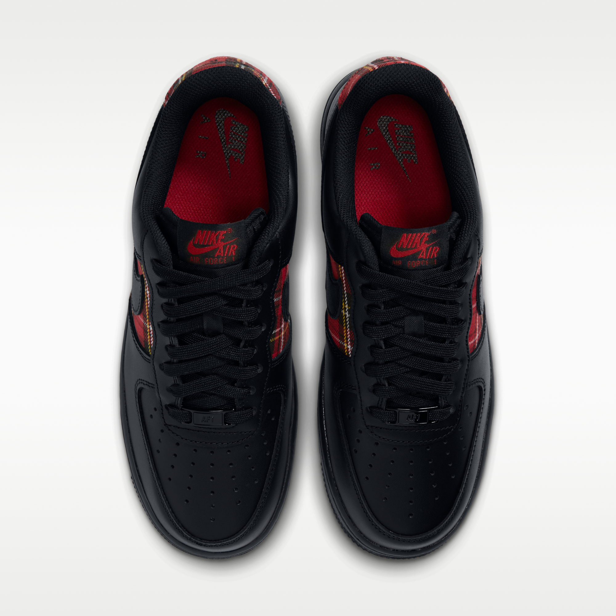 Nike Air Force 1 '07 "Plaid" - Μαύρο/Tough Red/Λευκό/Μαύρο - 4