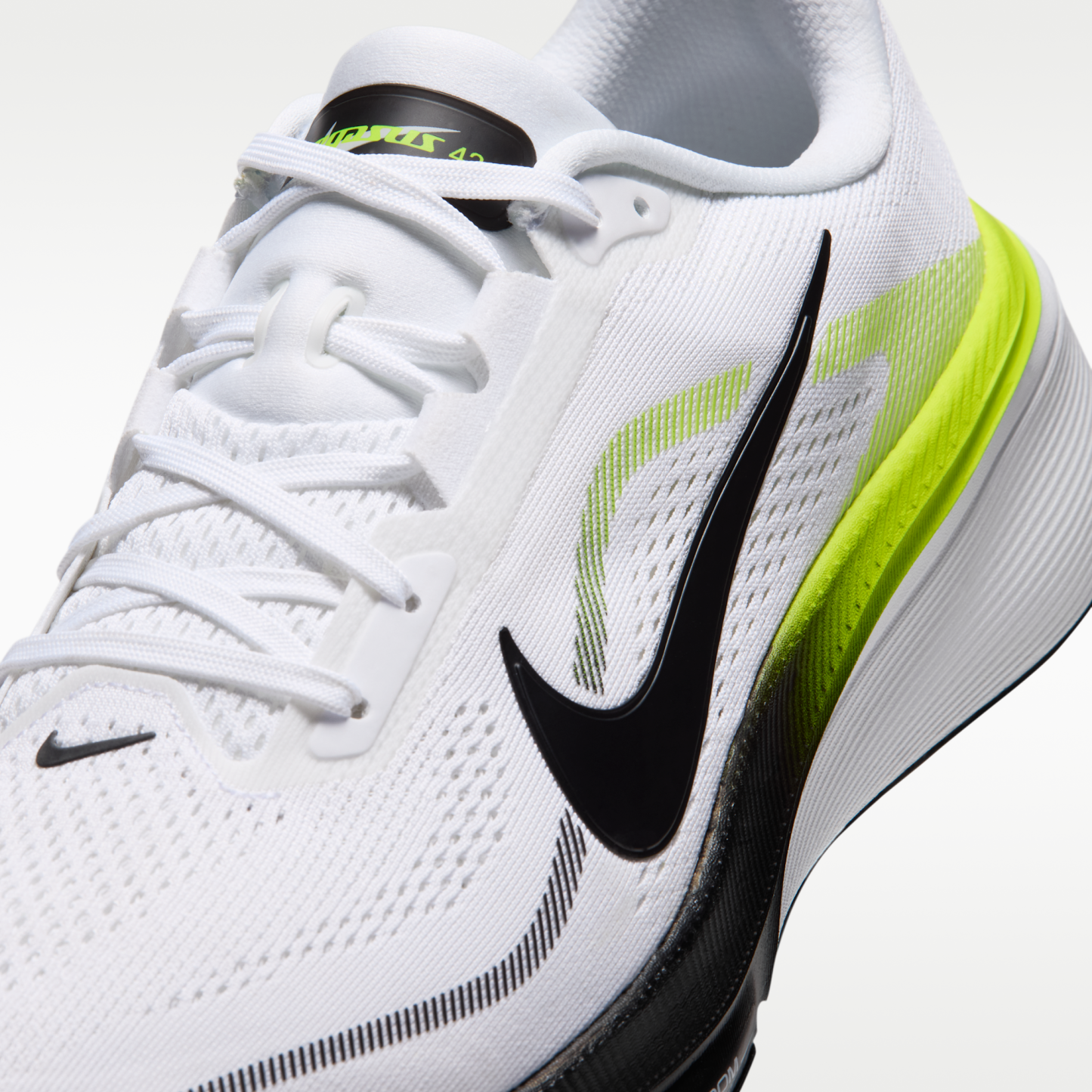 Nike Pegasus 42 - Λευκό/Lemon Venom/Λευκό/Μαύρο - 7