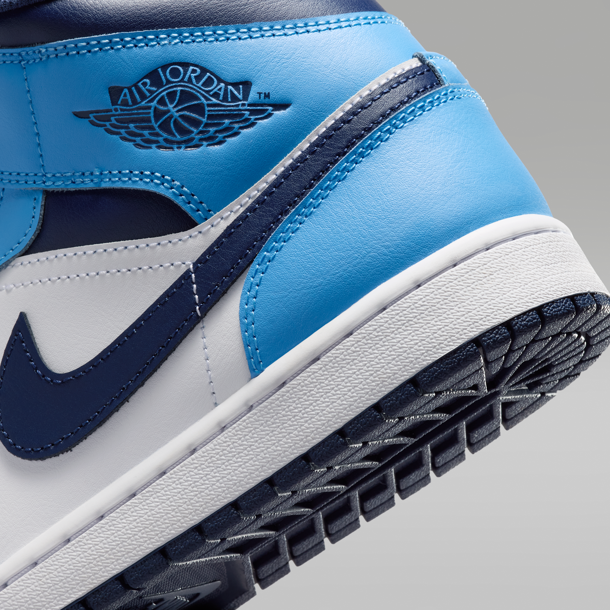 Air Jordan 1 Mid - University Blue/Λευκό/Sail/Midnight Navy - 8