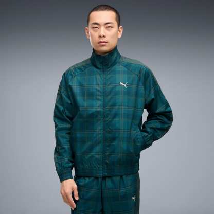 T7 Relaxed Tartan Trainingsjacke Herren - Midnight Petrol