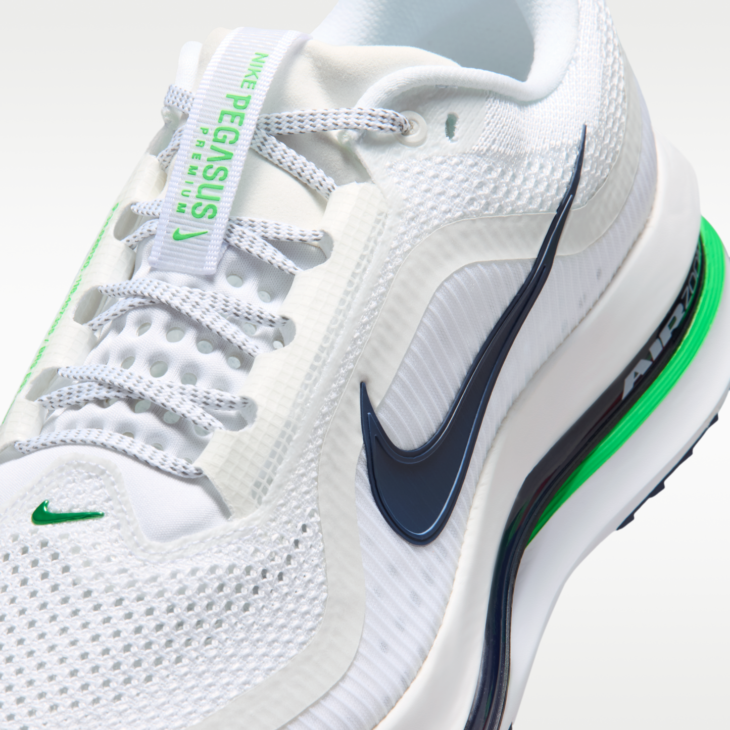Nike Pegasus Premium - Λευκό/Midnight Navy/Green Spark - 7