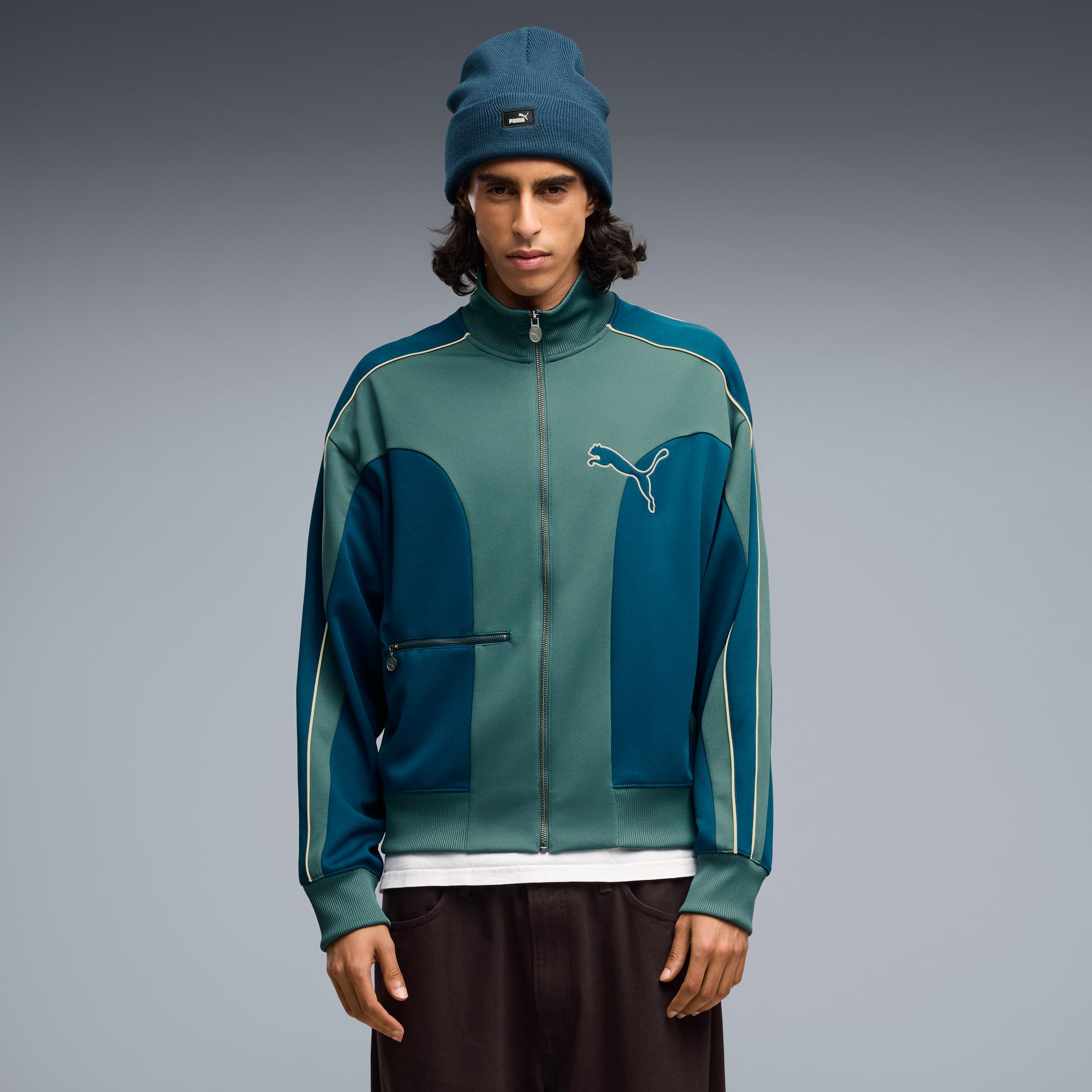 T7 Love Of The Cat Relaxed Trainingsjacke Herren - Midnight Petrol-Herb Garden