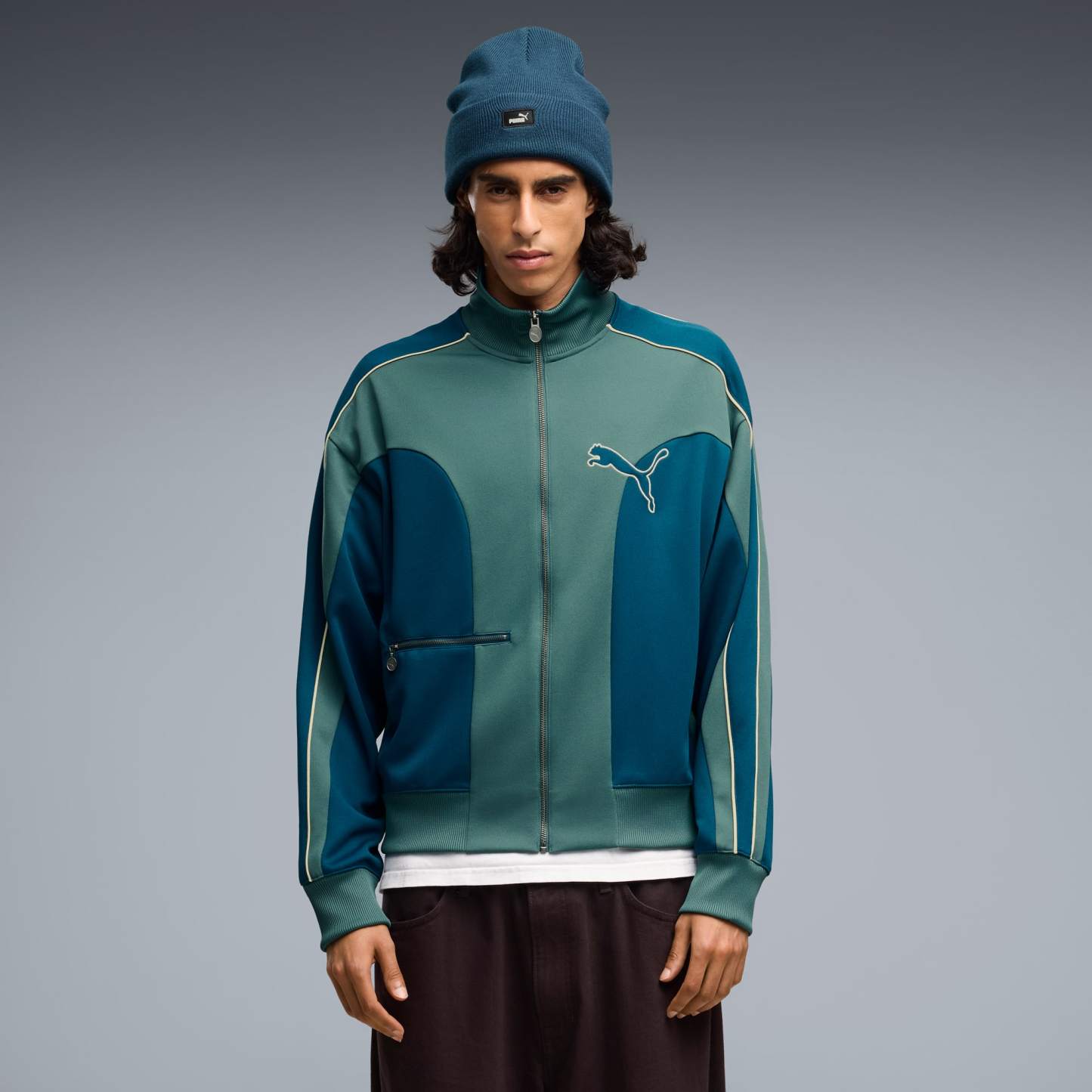 T7 Love Of The Cat Relaxed Trainingsjacke Herren - Midnight Petrol-Herb Garden