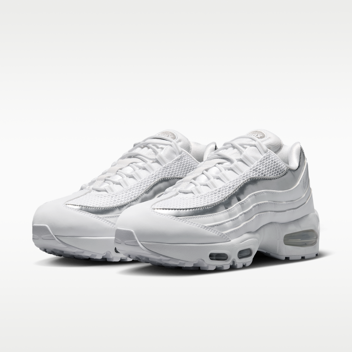 Nike Air Max 95 Big Bubble - Λευκό/Light Charcoal/Metallic Silver/Pure Platinum - 5