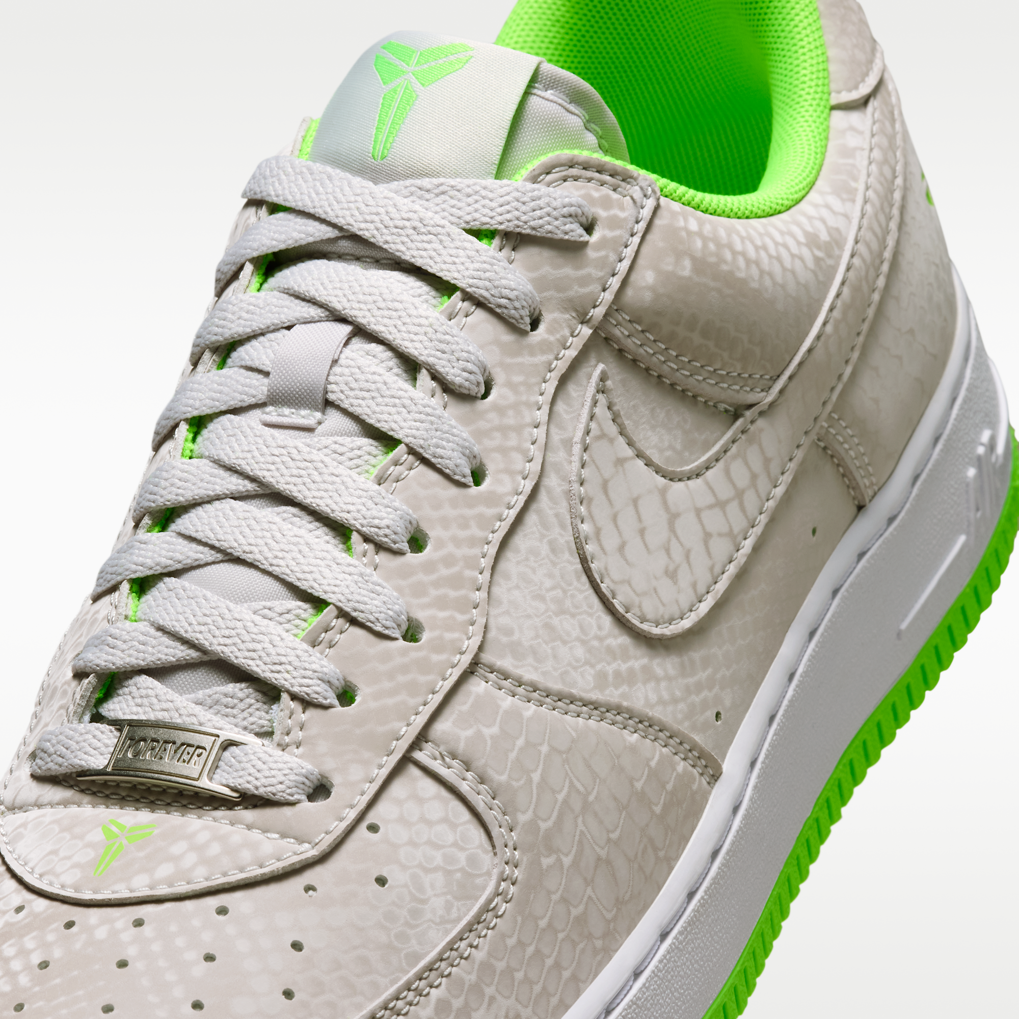 Kobe Air Force 1 Low - Vast Grey/Λευκό/Electric Green - 7