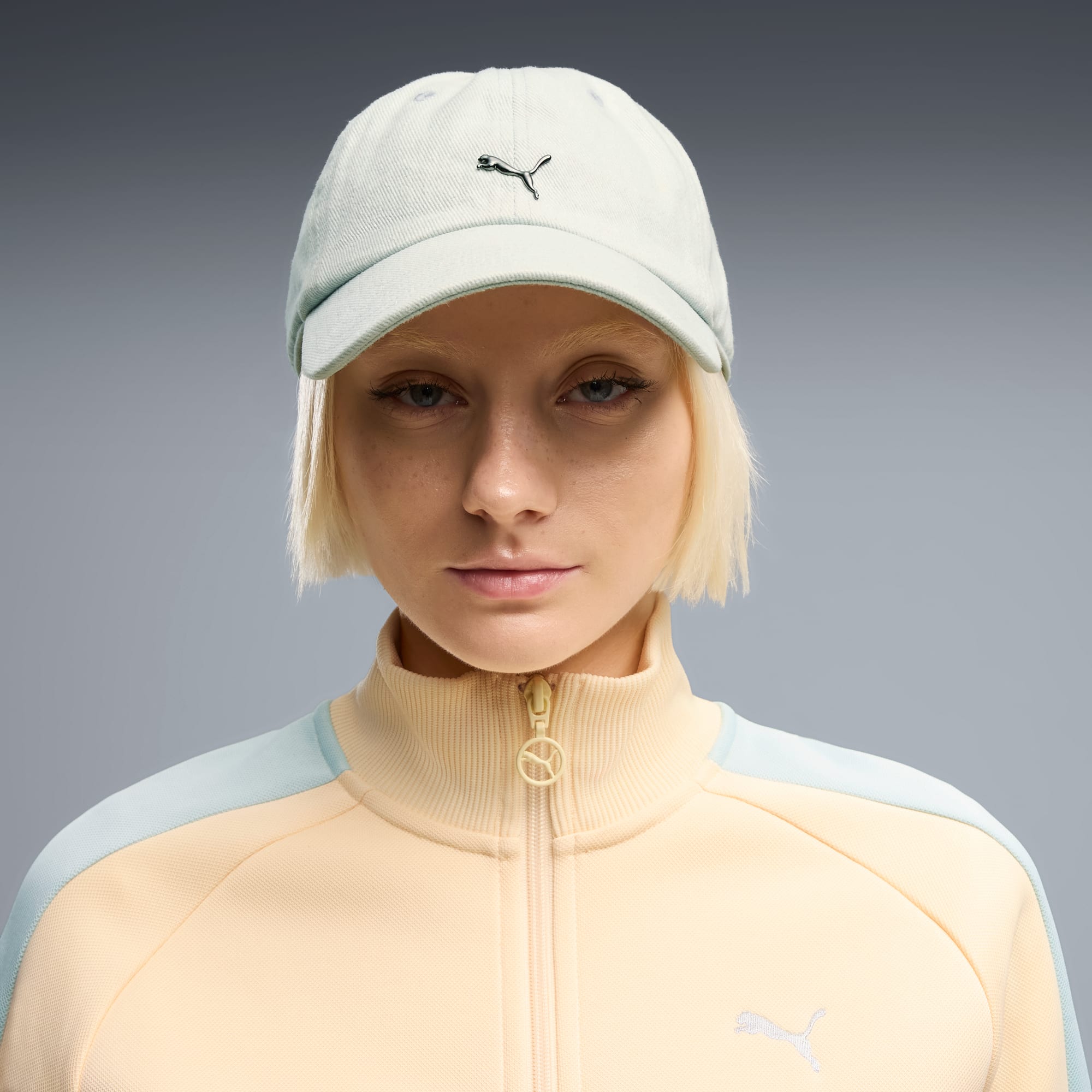 WARDROBE ESS Metal Dad Cap - Créme De Mint-Washed Denim
