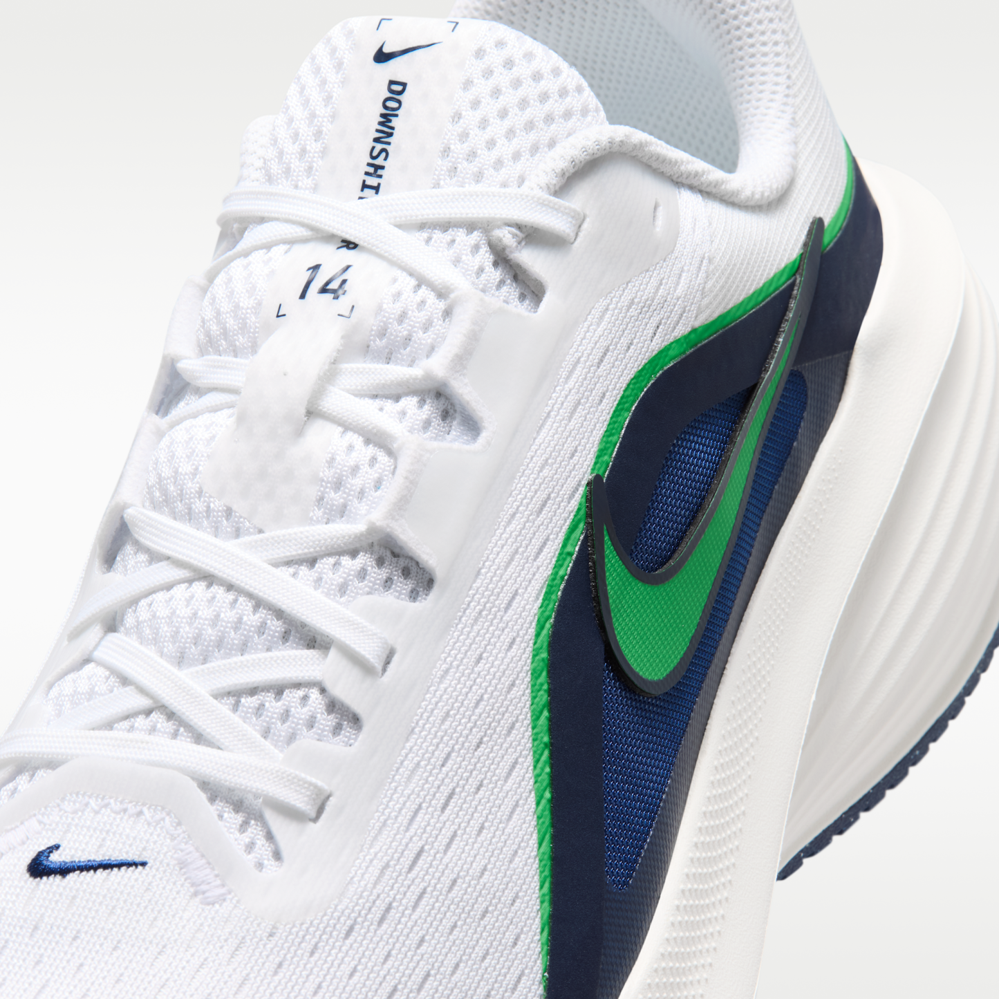 Nike Downshifter 14 - Λευκό/Midnight Navy/Summit White/Green Spark - 7