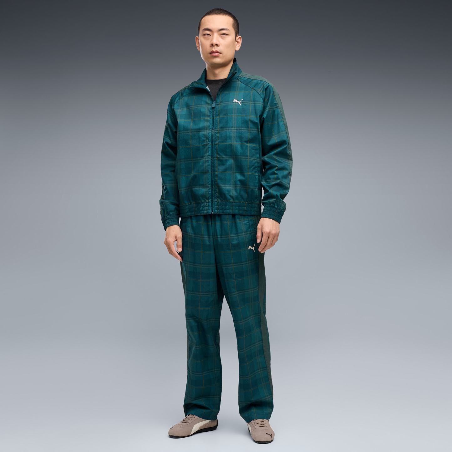 T7 Relaxed Tartan Trainingsjacke Herren - Midnight Petrol