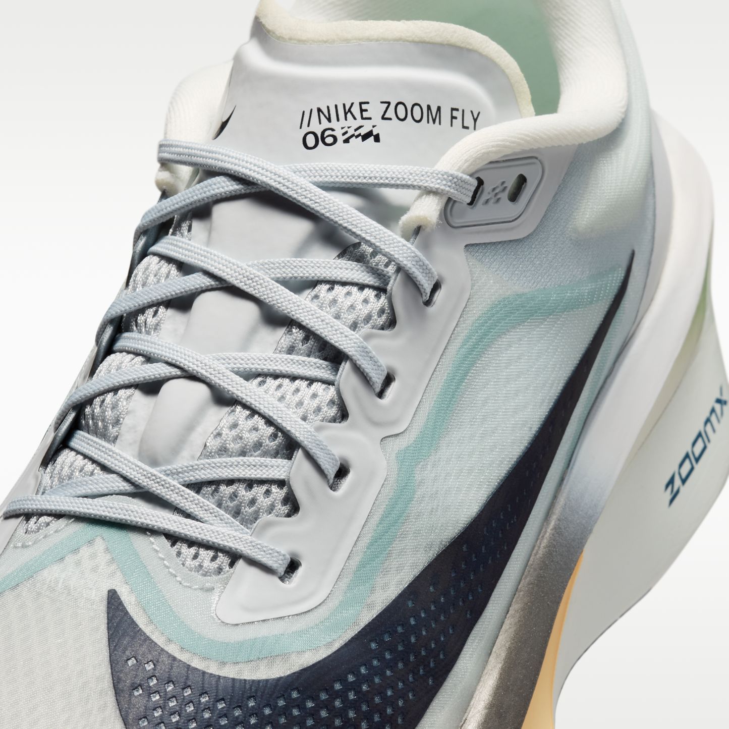 Nike Zoom Fly 6 - Pure Platinum/Grey Fog/Ice Peach/Dark Obsidian - 7