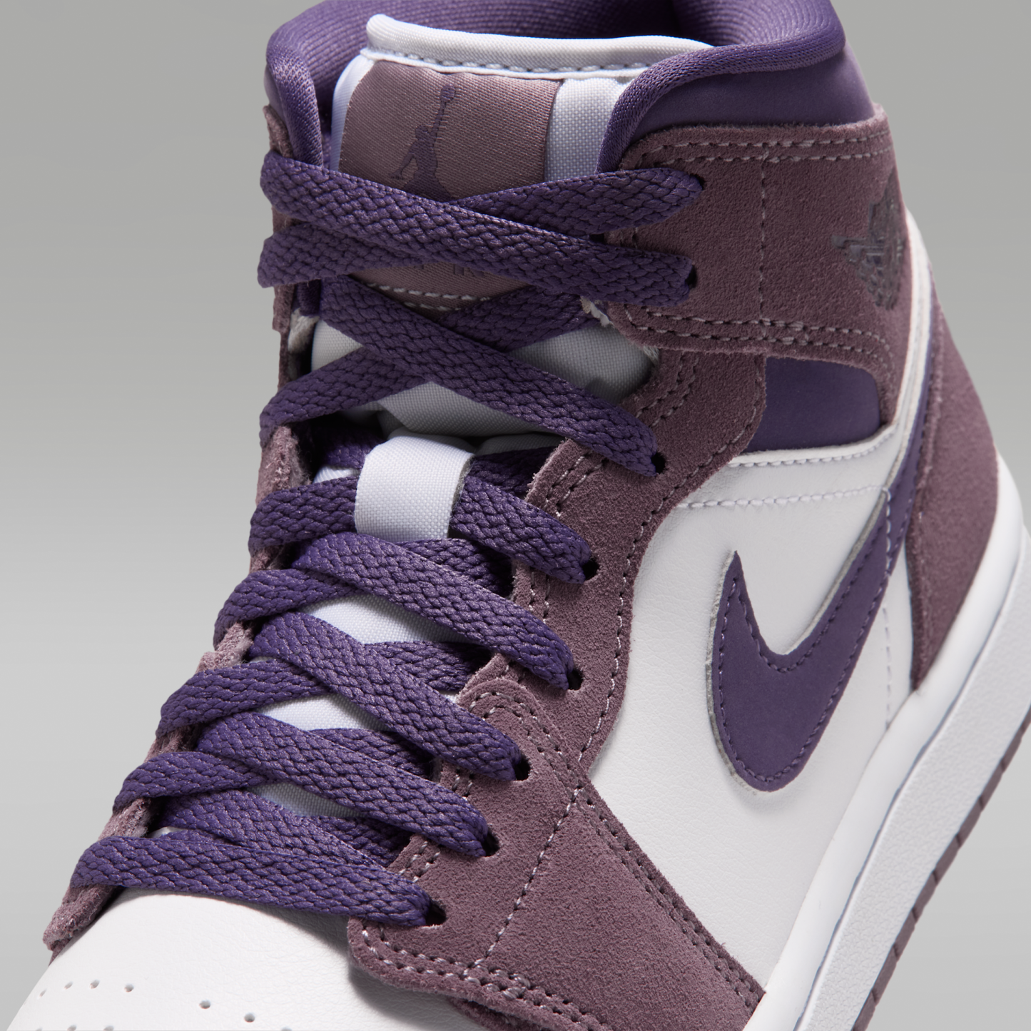 Air Jordan 1 Mid - Purple Smoke/Λευκό/Canyon Purple - 7