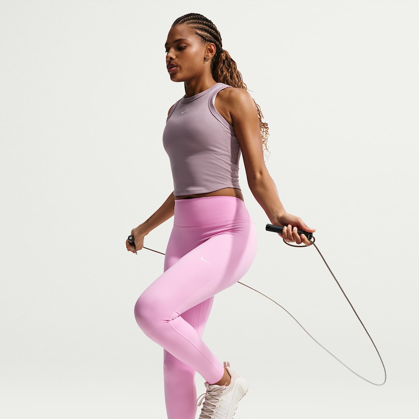 Nike One mit nahtloser Vorderseite - Nike One Leggings in voller Länge mit nahtloser Vorderseite und hohem Bund (Damen)