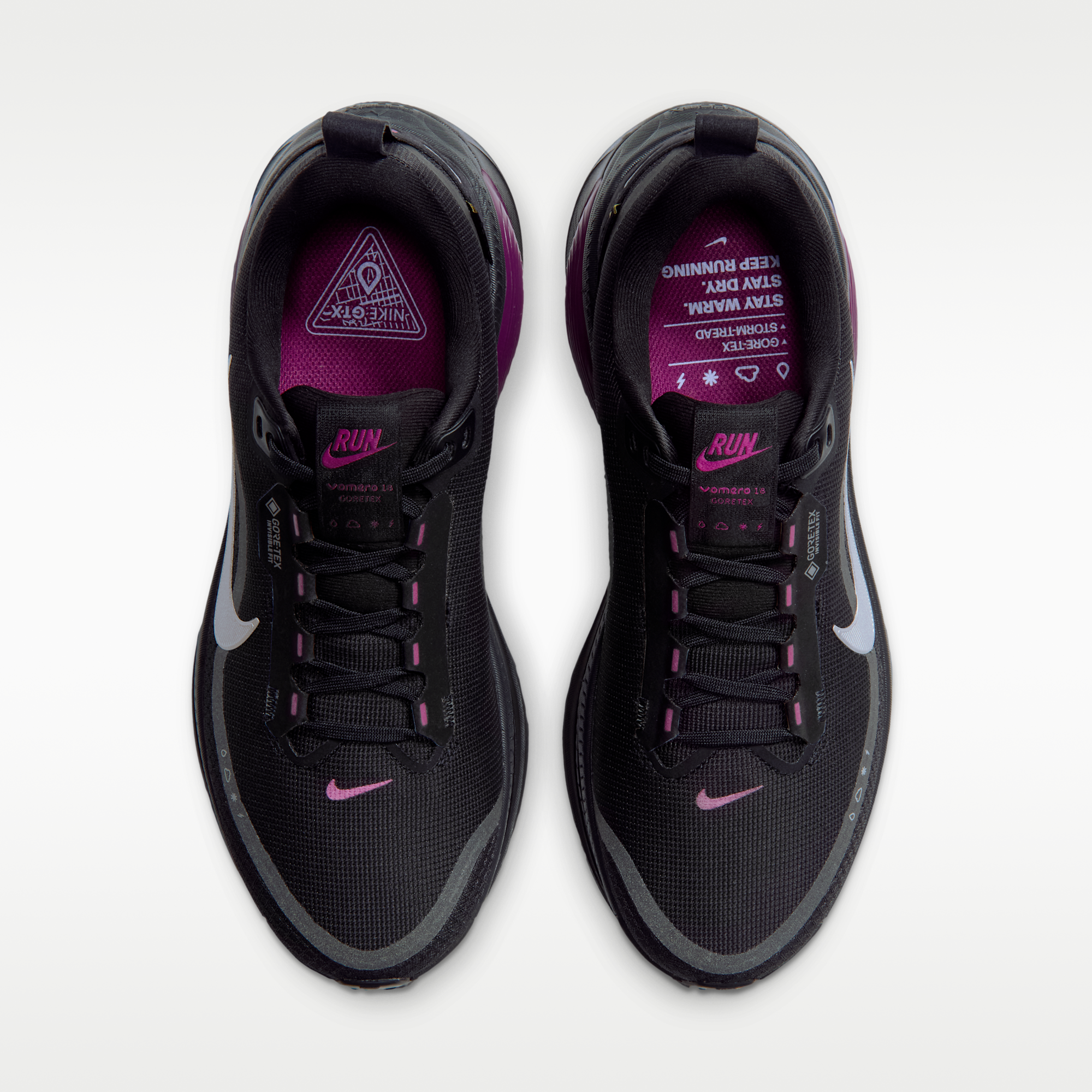 Nike Vomero 18 GORE-TEX - Μαύρο/True Berry/Purple Pulse/Metallic Silver - 4