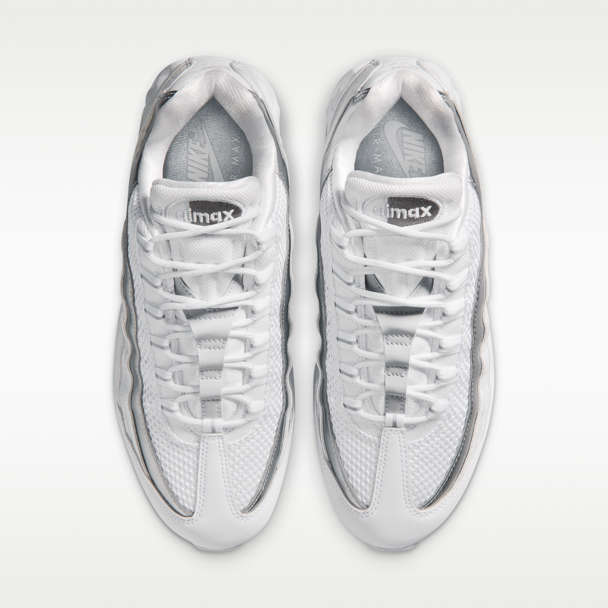 Nike Air Max 95 Big Bubble - Λευκό/Light Charcoal/Metallic Silver/Pure Platinum - 4