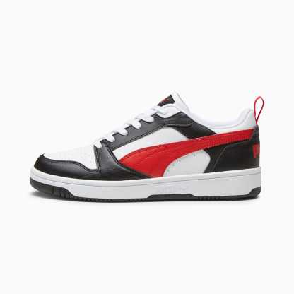 Rebound V6 Low Sneakers - PUMA White-For All Time Red-PUMA Black
