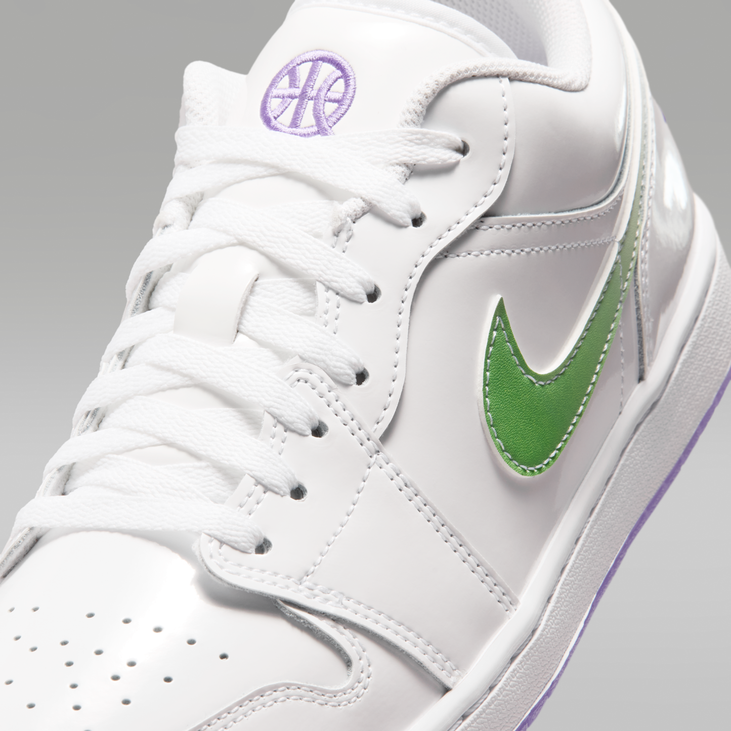 Air Jordan 1 Low SE Quai 54 - Λευκό/Key Lime/Action Grape - 7