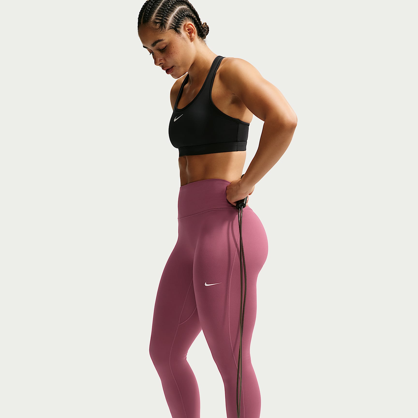Nike One mit nahtloser Vorderseite - Nike One Leggings in voller Länge mit nahtloser Vorderseite und hohem Bund (Damen)