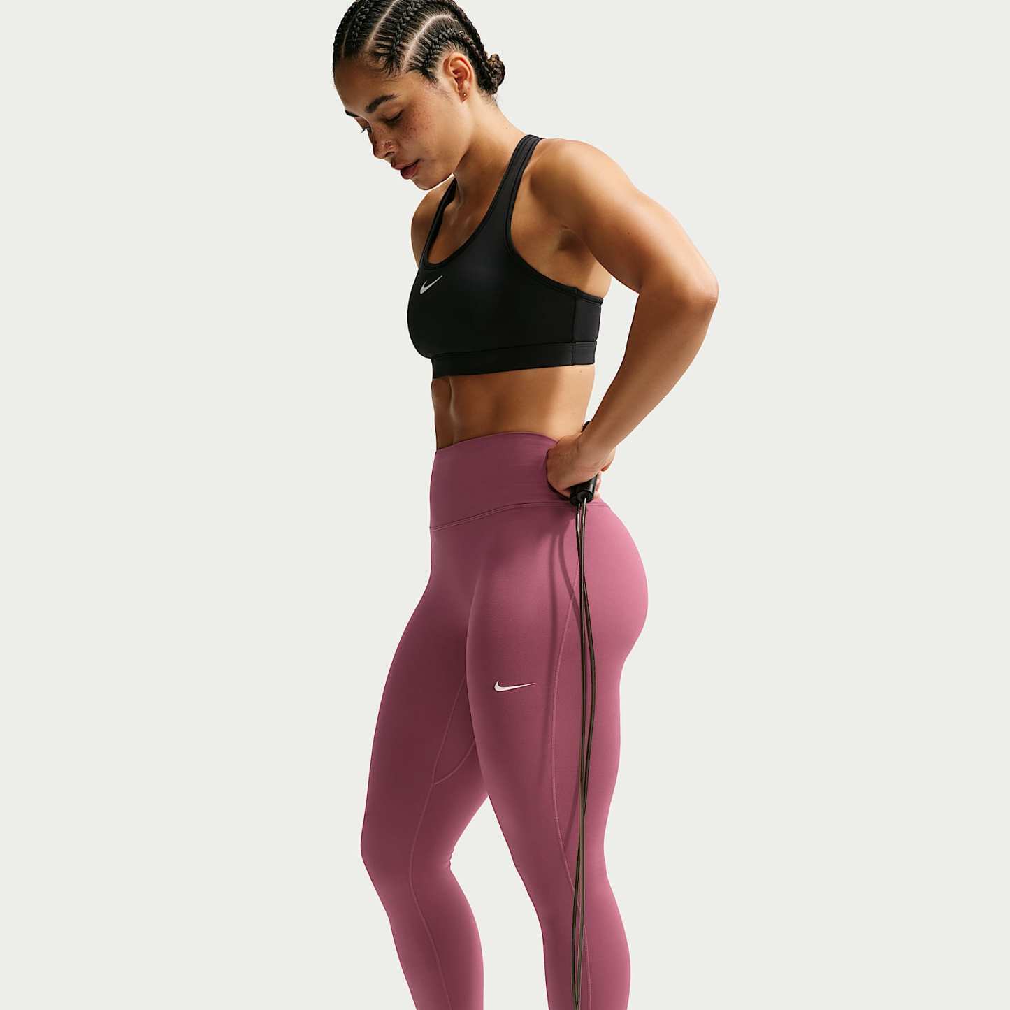 Nike One mit nahtloser Vorderseite - Nike One Leggings in voller Länge mit nahtloser Vorderseite und hohem Bund (Damen)