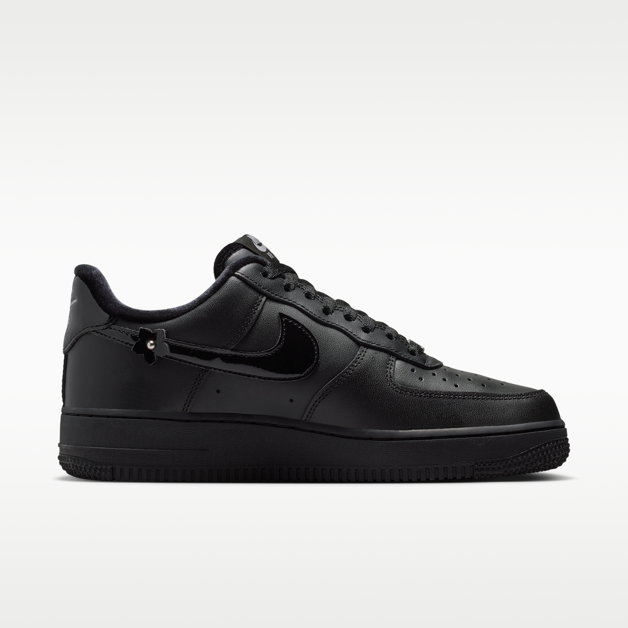 Nike Air Force 1 '07 "Florette" - Μαύρο/Off Noir/Metallic Silver/Μαύρο - 3