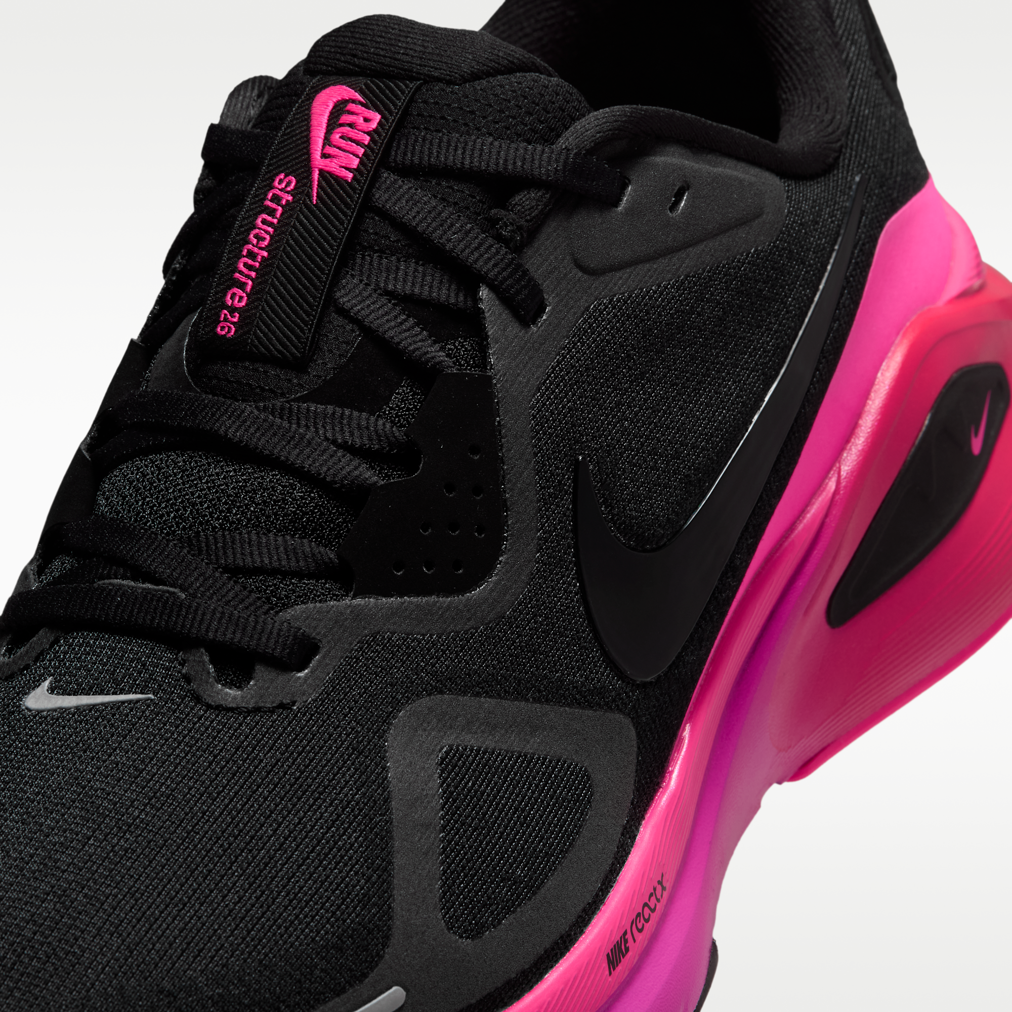 Nike Structure 26 - Μαύρο/Hyper Pink/Laser Crimson/Μαύρο - 7